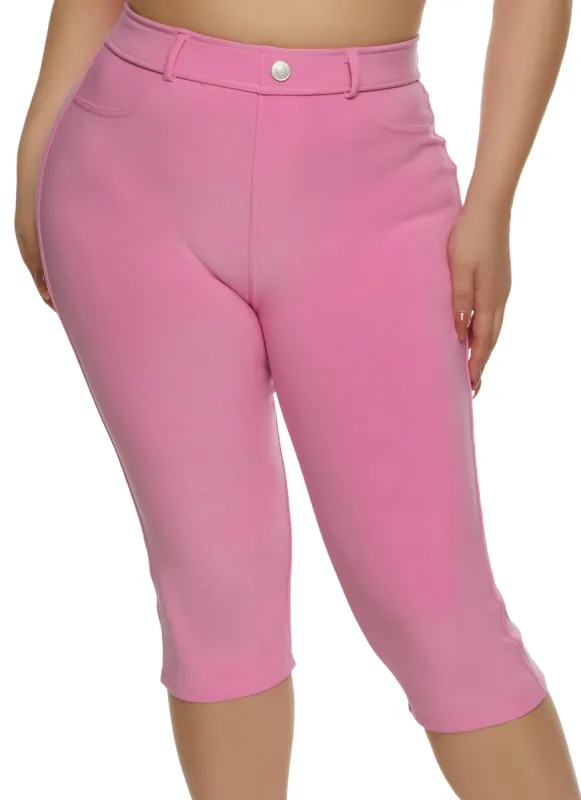 Plus Size Scuba High Waisted Capri Pants sold by Rainbow