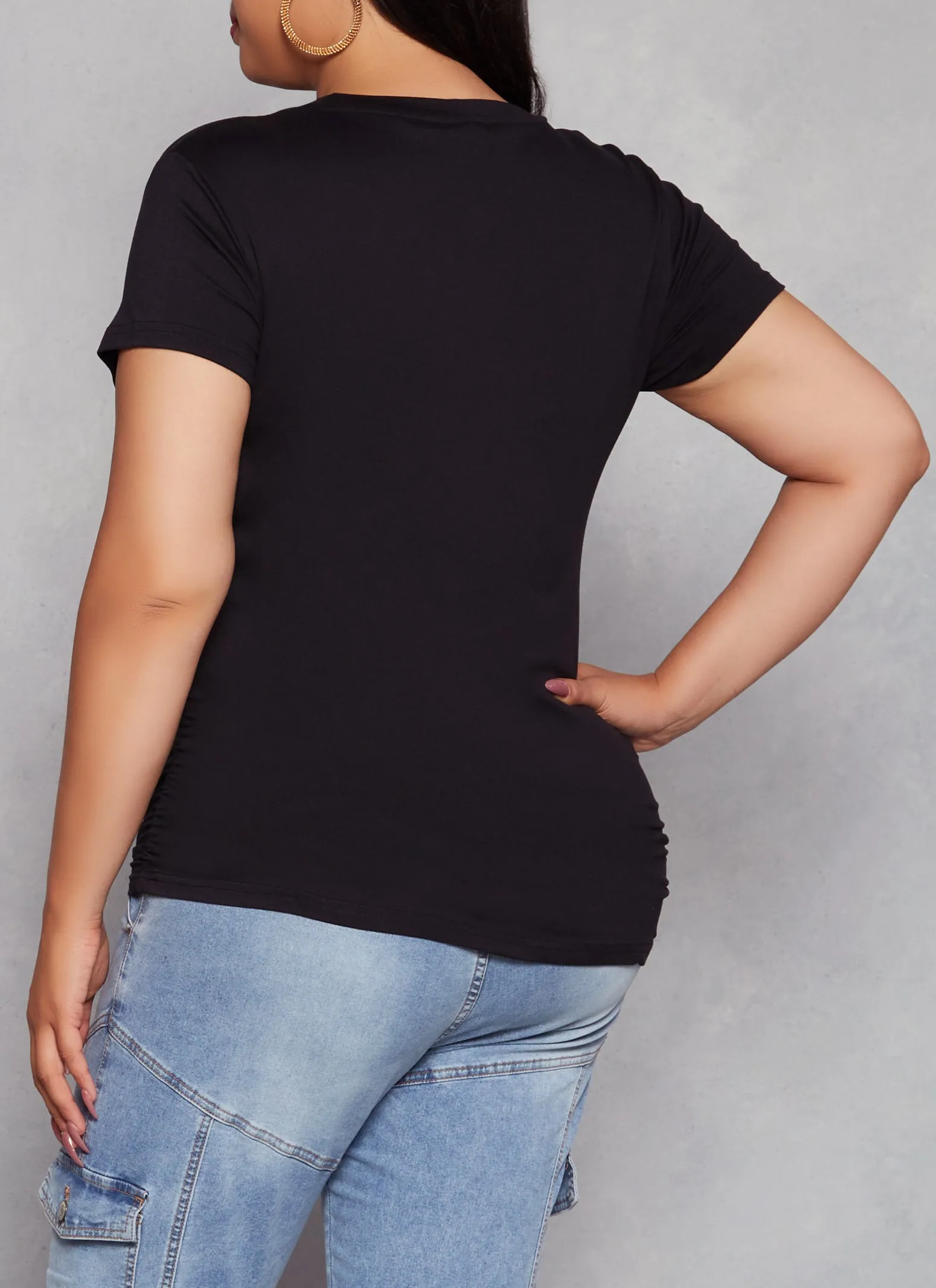 Plus Size No Worries Embossed Foil Graphic Tee sold by Rainbow product image thumbnail 3