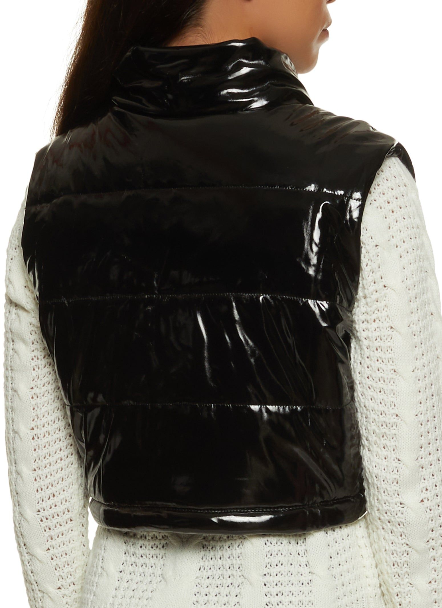 Faux Patent Leather Puffer Vest sold by Rainbow product image thumbnail 2