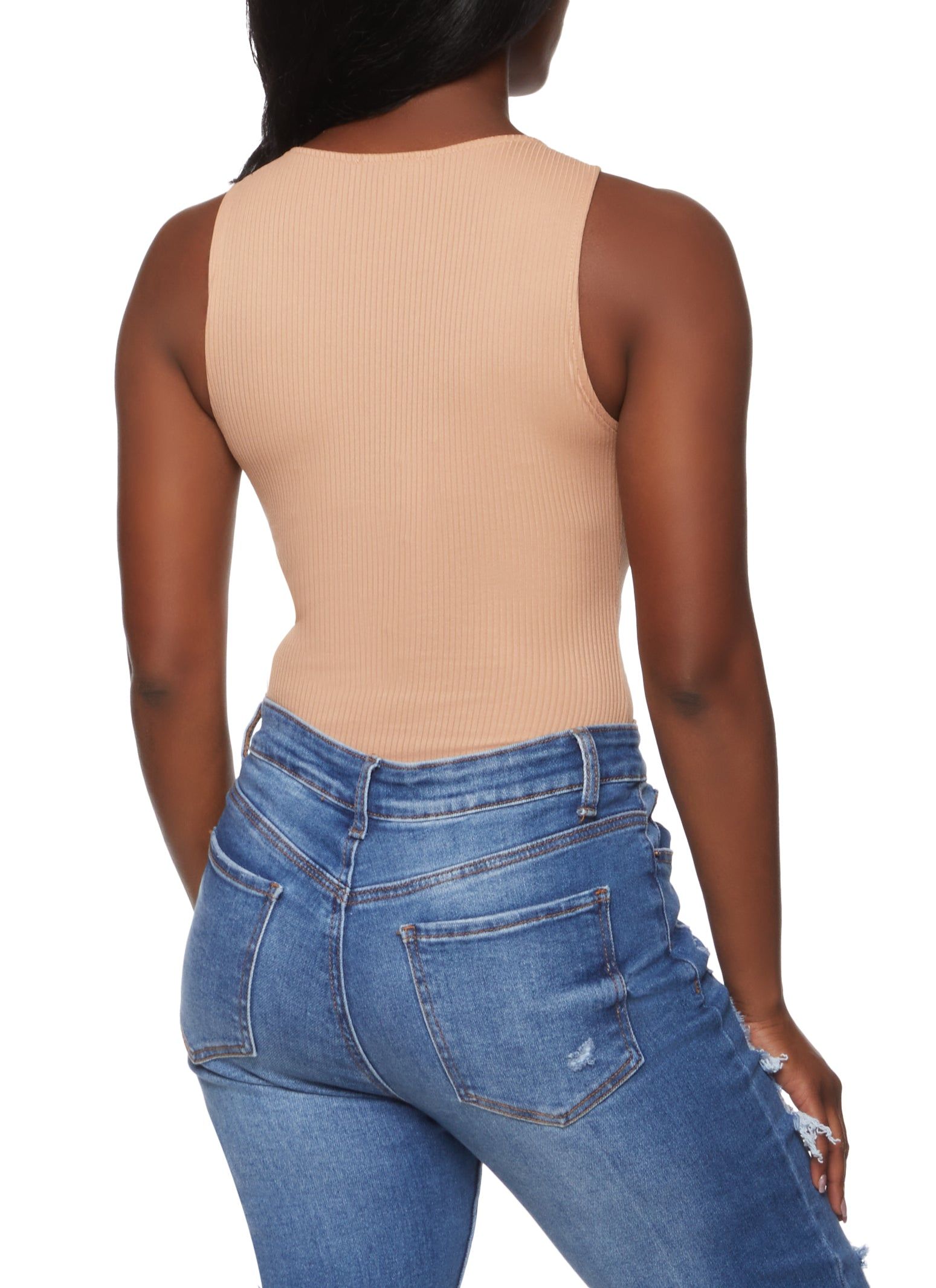 Solid Ribbed Knit Bodysuit sold by Rainbow product image thumbnail 3