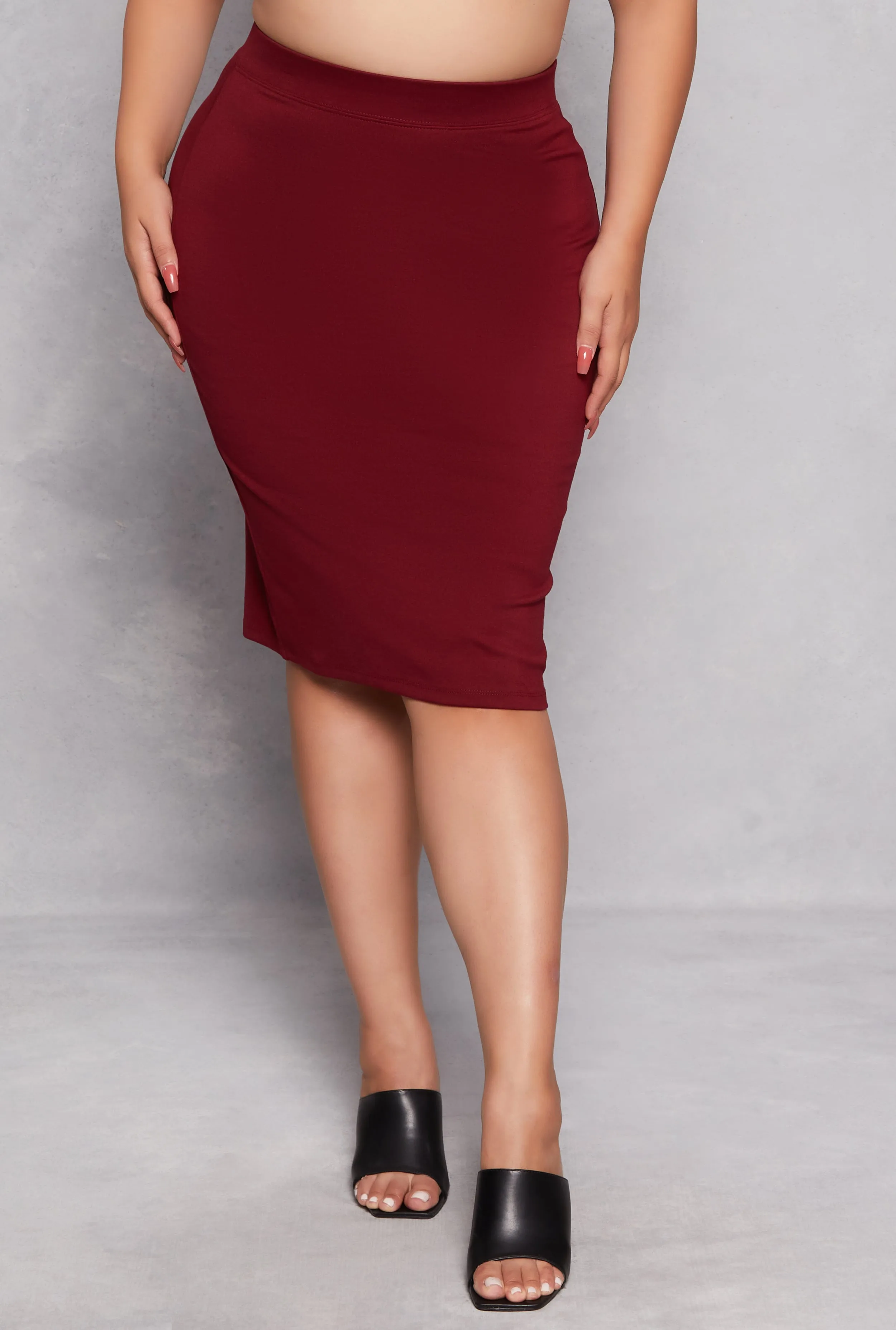 Plus Size Iris Ponte High Waist Midi Pencil Skirt sold by Rainbow product image thumbnail 2