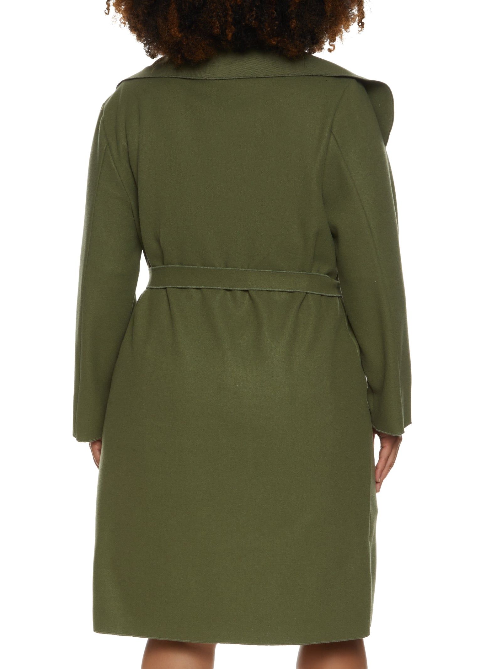 Plus Size Solid Belted Wrap Coat sold by Rainbow product image thumbnail 3