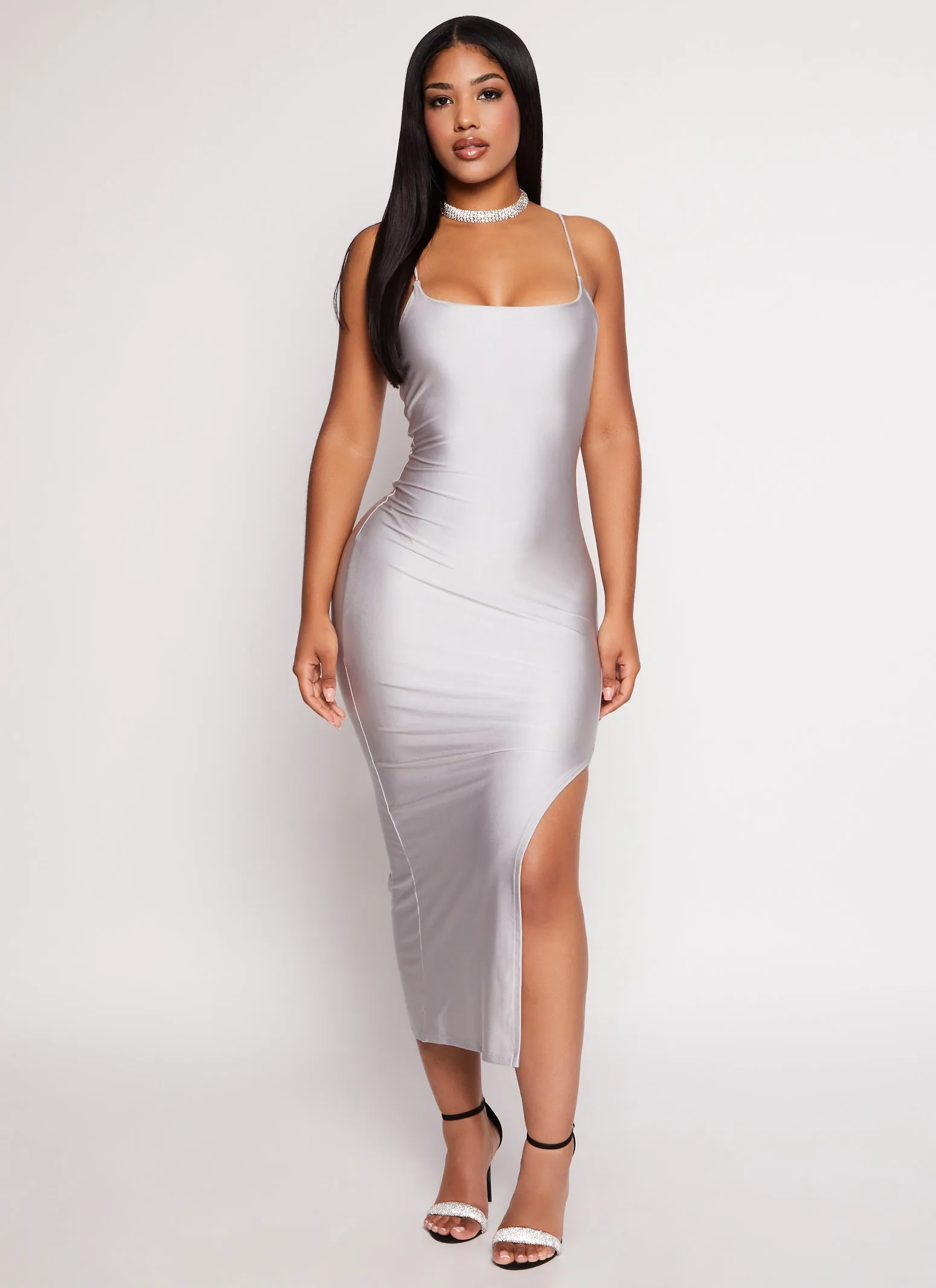 Thin Strap Side Slit Bodycon Maxi Dress sold by Rainbow