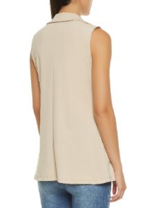 Crepe Knit Faux Button Blazer Vest sold by Rainbow