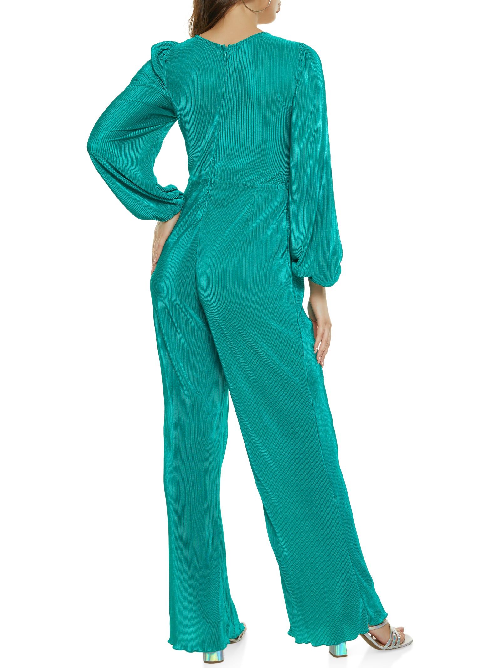 Plisse Cut Out Plunge Jumpsuit sold by Rainbow product image thumbnail 2
