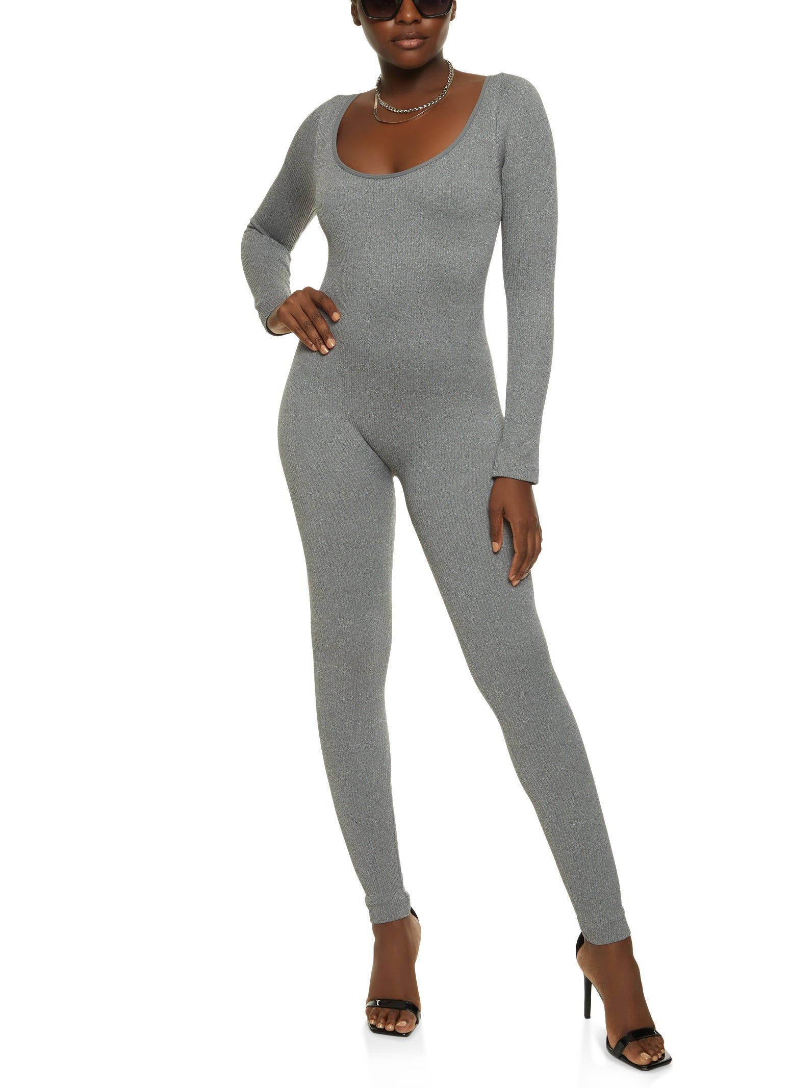 Solid Ribbed Seamless Jumpsuit sold by Rainbow