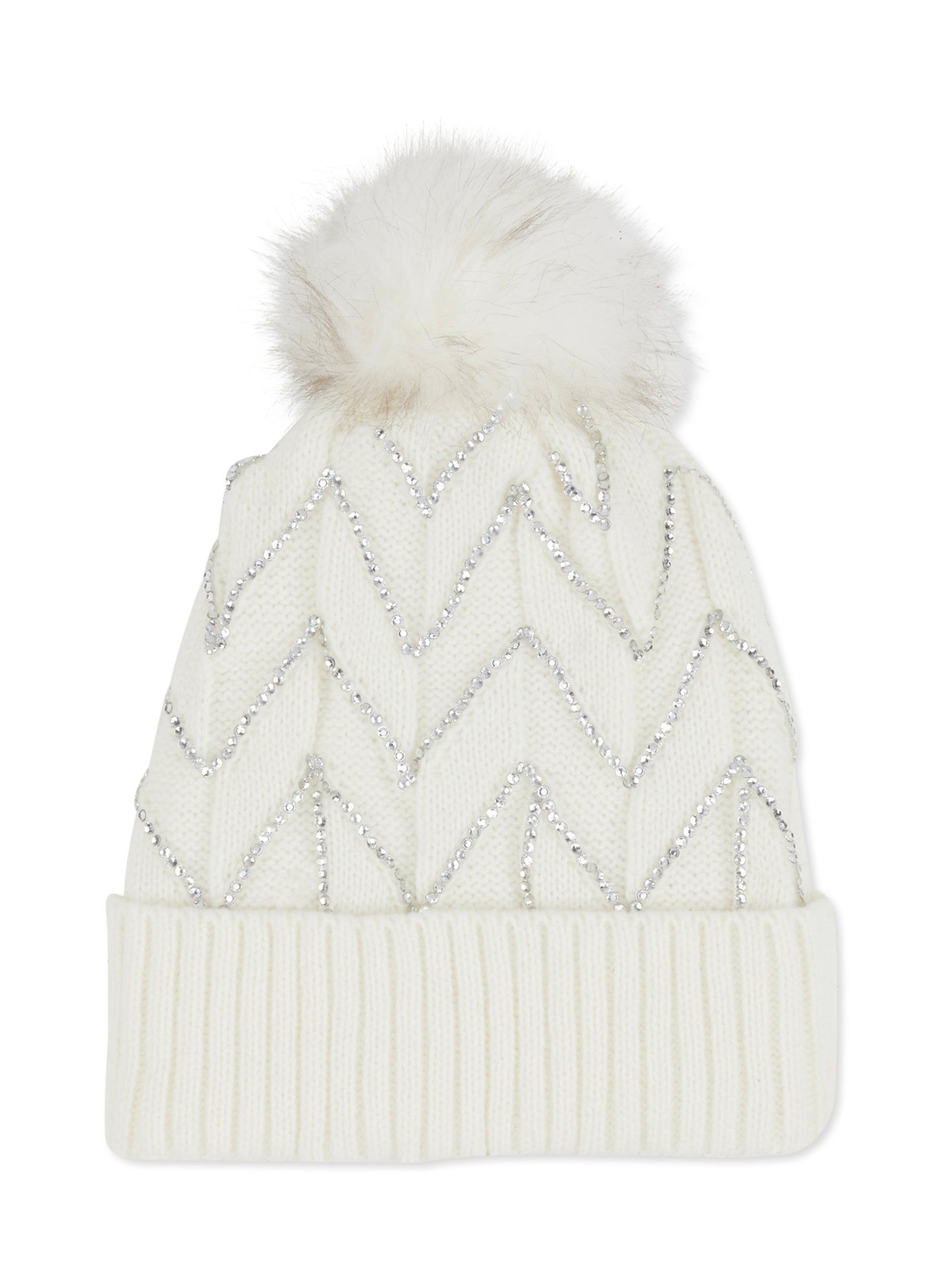 Textured Knit Sequin Pom Pom Beanie sold by Rainbow product image thumbnail 2