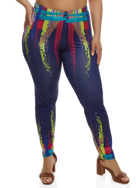 Plus Size Printed High Waisted Leggings sold by Rainbow