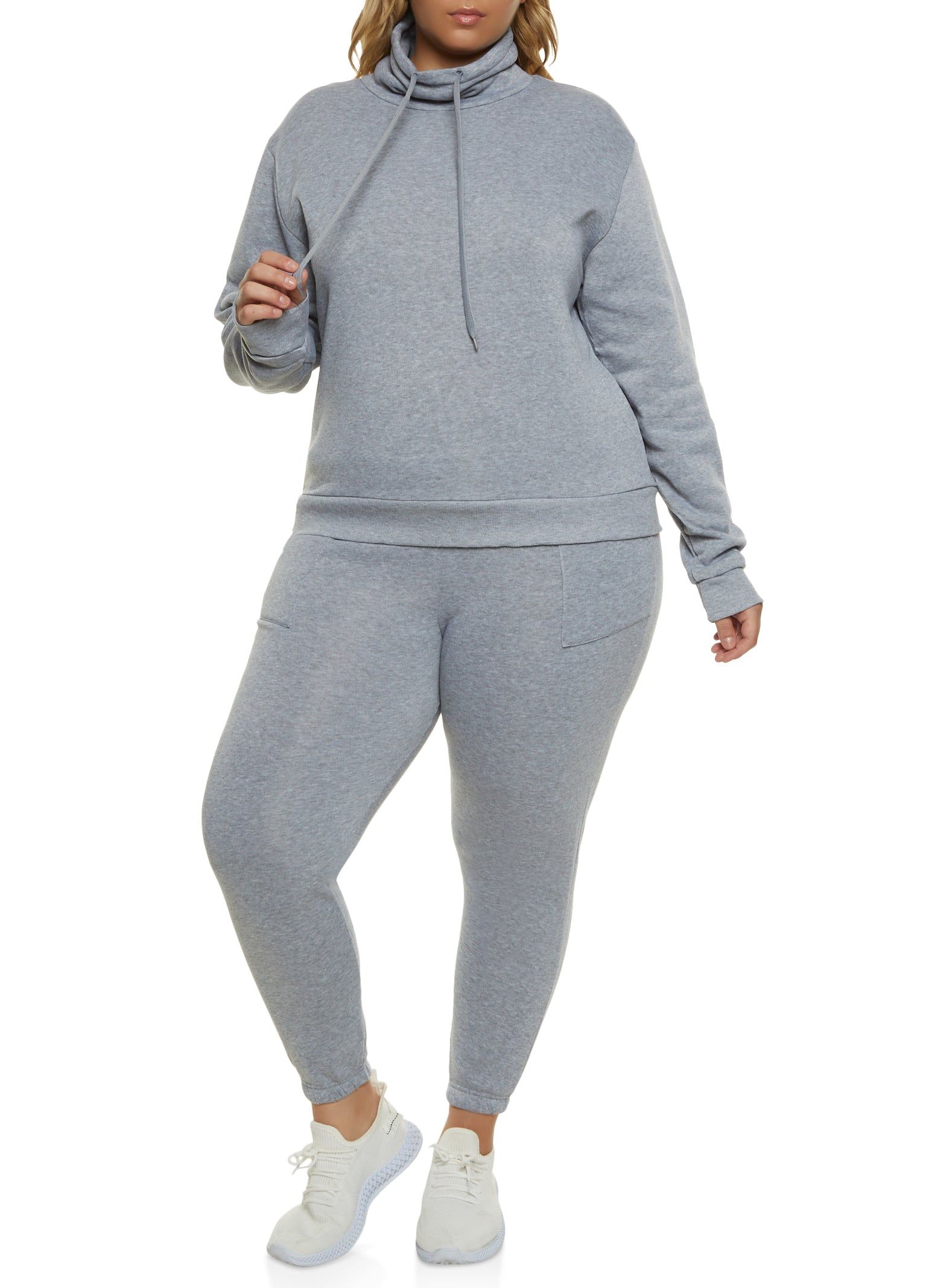 Plus Size Fleece Funnel Neck Sweatshirt sold by Rainbow product image thumbnail 2