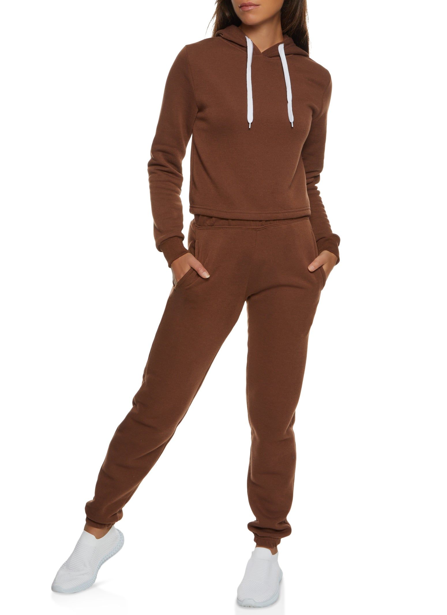 Fleece Hooded Cropped Sweatshirt sold by Rainbow product image thumbnail 2