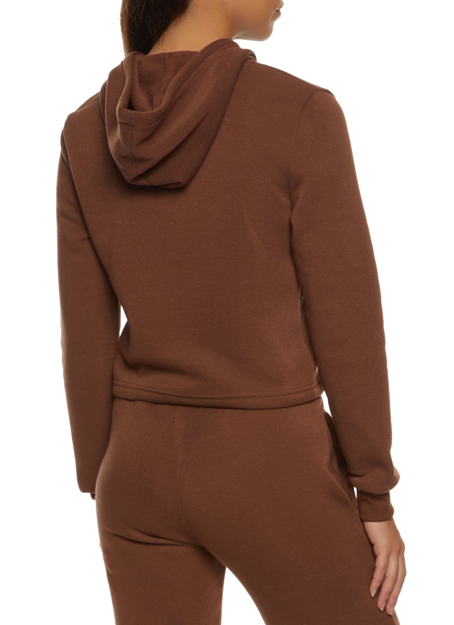 Fleece Hooded Cropped Sweatshirt sold by Rainbow product image thumbnail 3