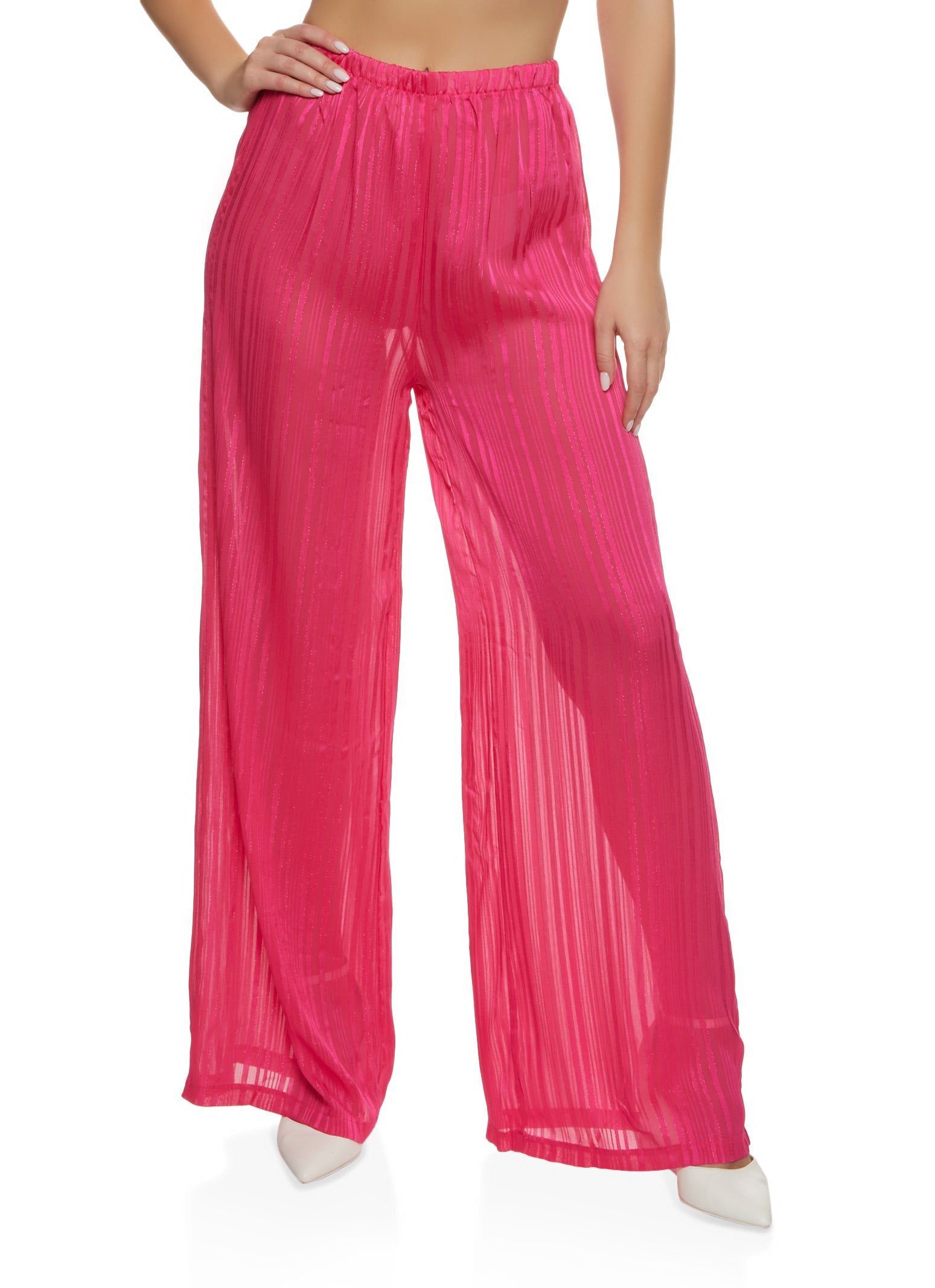 Lurex Shadow Stripe Palazzo Pants sold by Rainbow