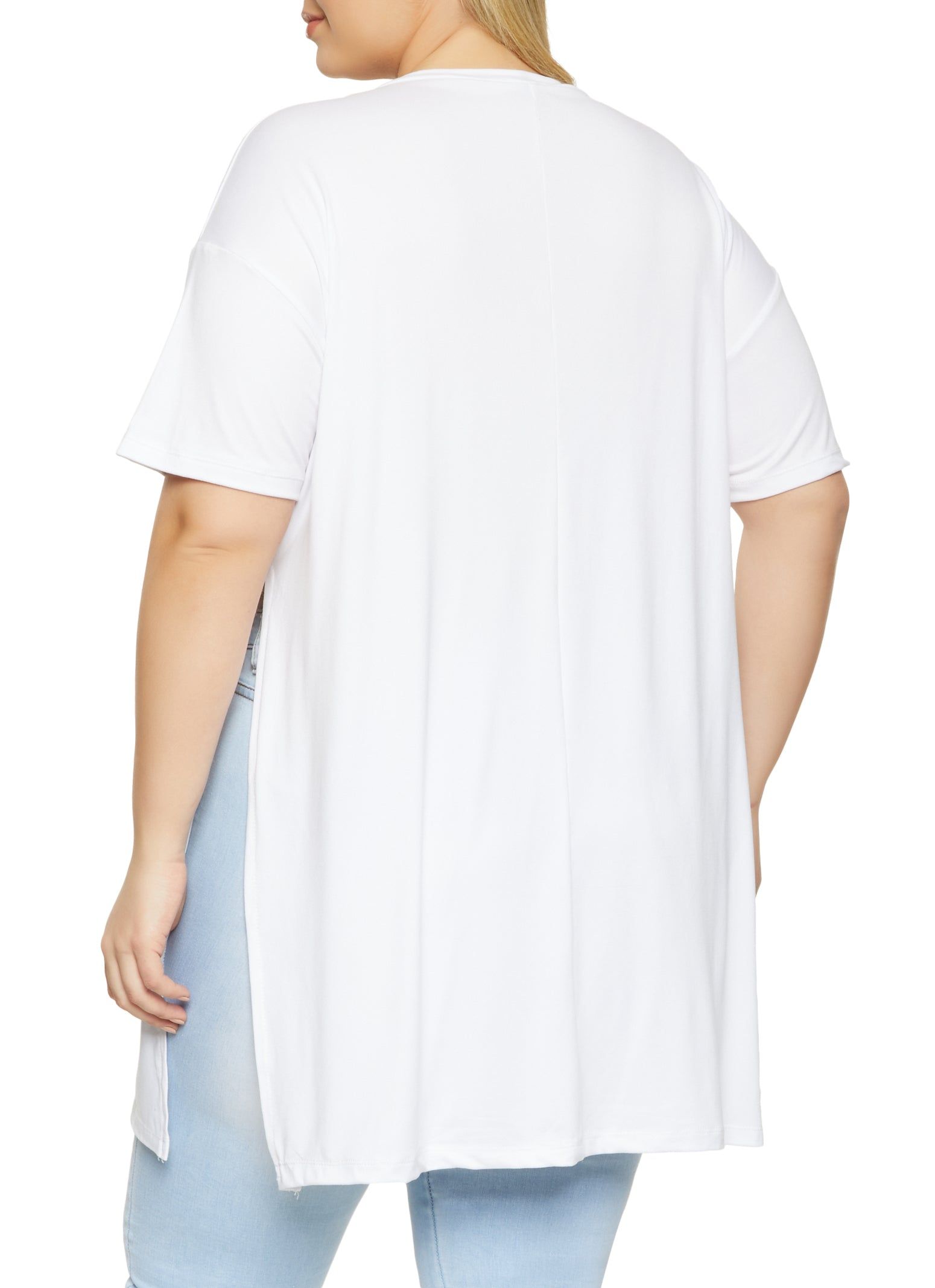 Plus Size Side Slit V Neck Tee sold by Rainbow product image thumbnail 2