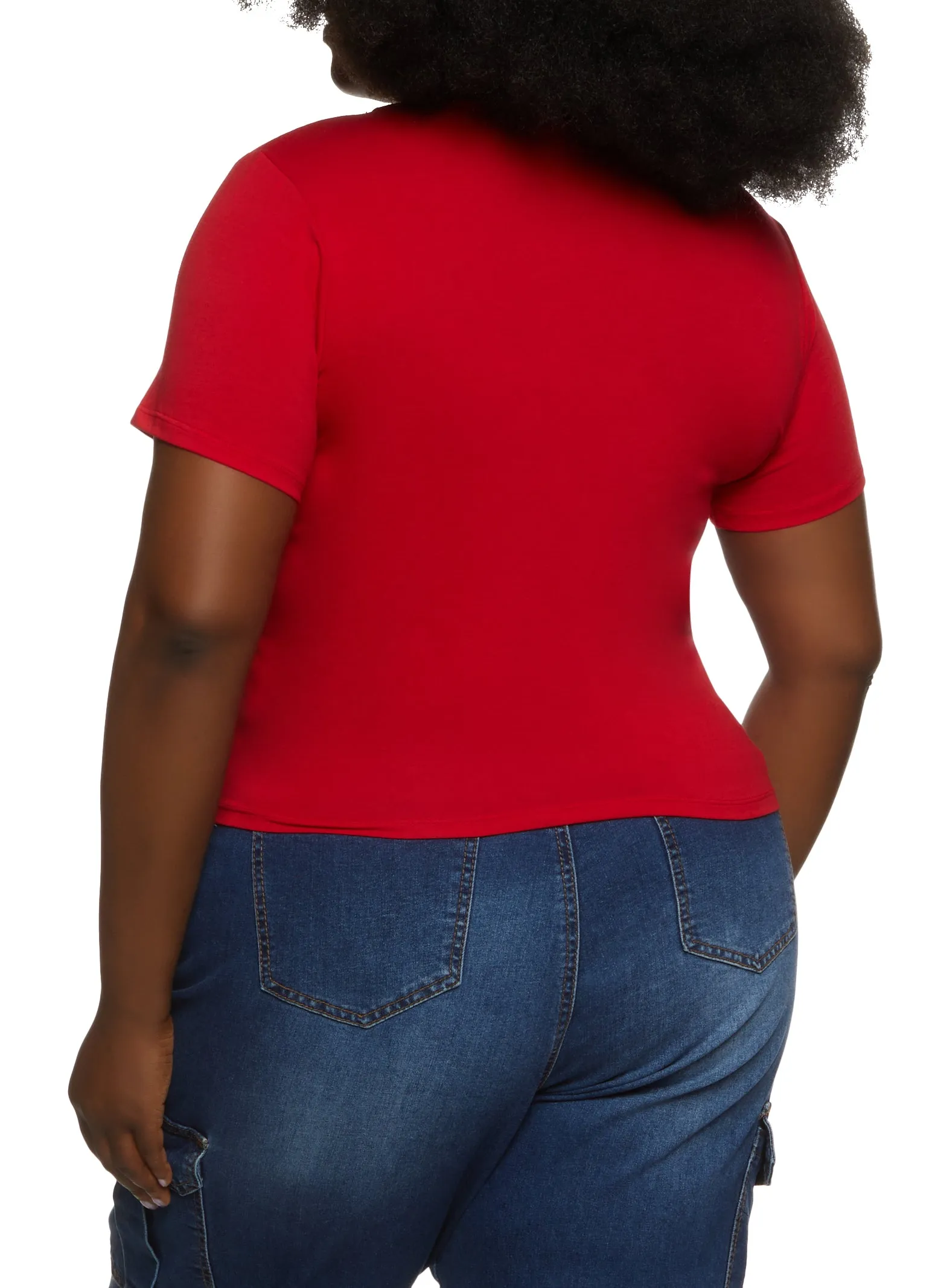 Plus Size Basic Square Neck Tee sold by Rainbow product image thumbnail 2