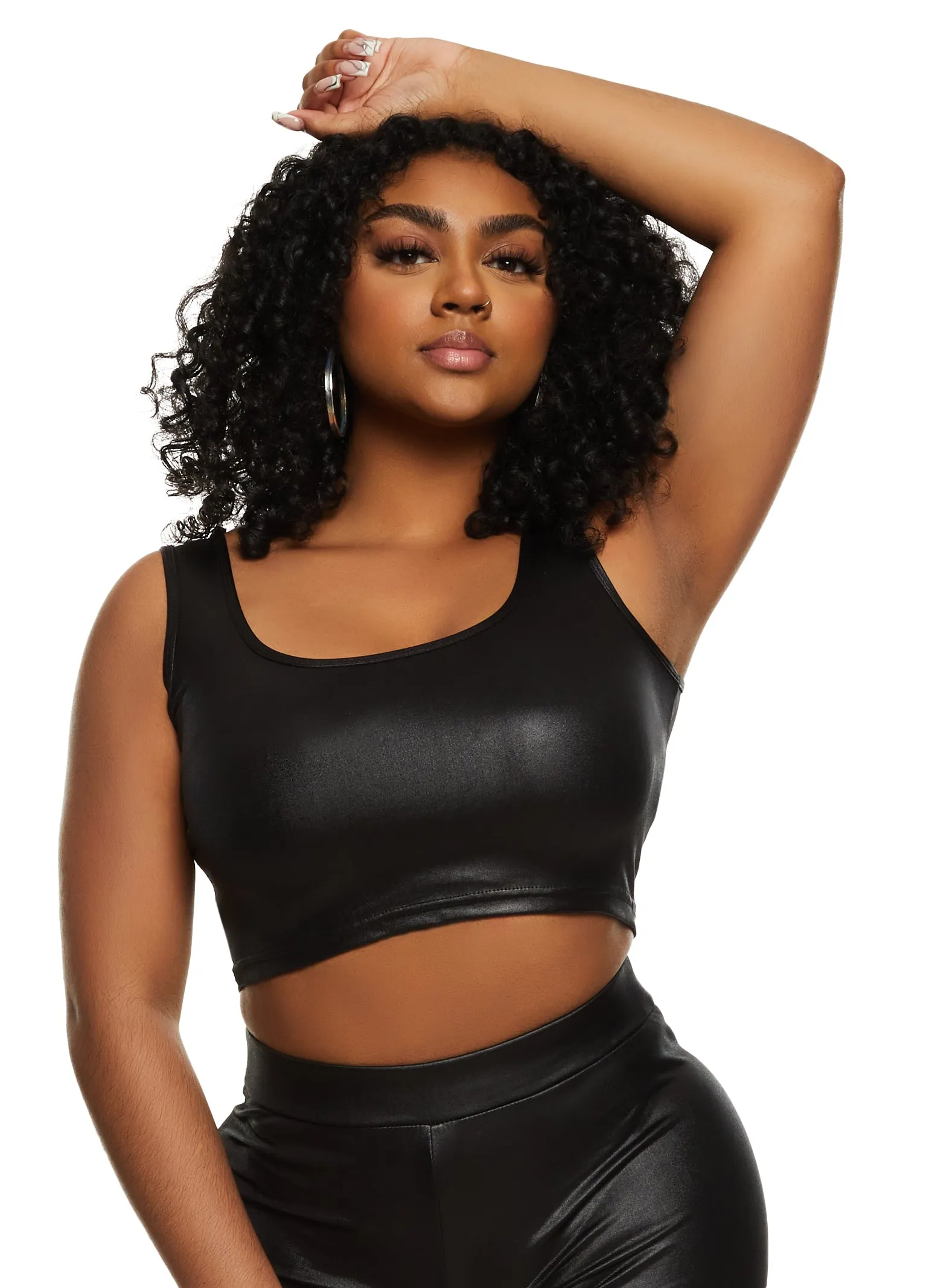 Leather Look Cropped Tank Top sold by Rainbow product image thumbnail 2