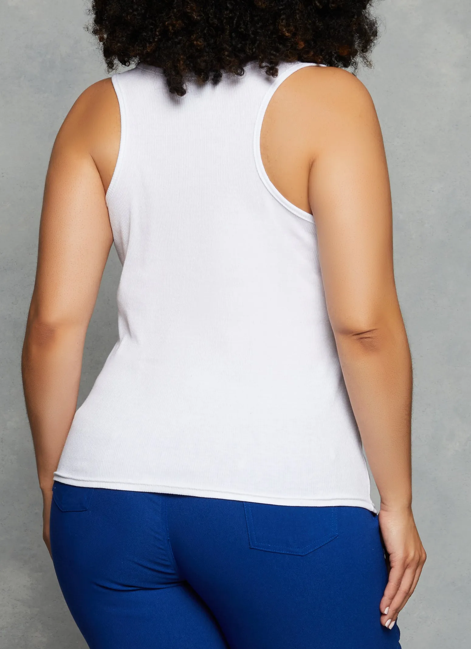 Plus Size Rib Knit Racerback Tank Top sold by Rainbow product image thumbnail 3