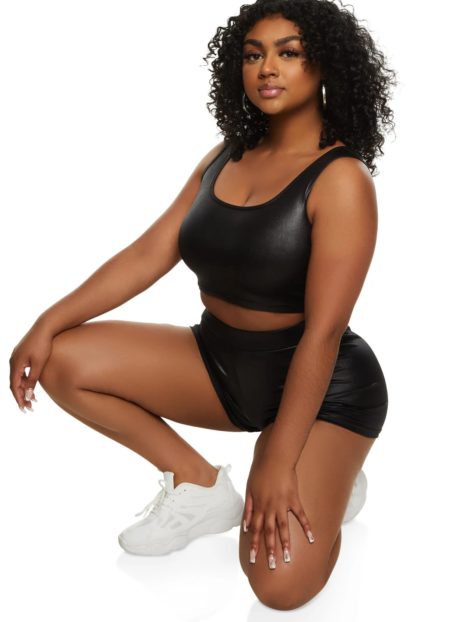 Leather Look Cropped Tank Top sold by Rainbow