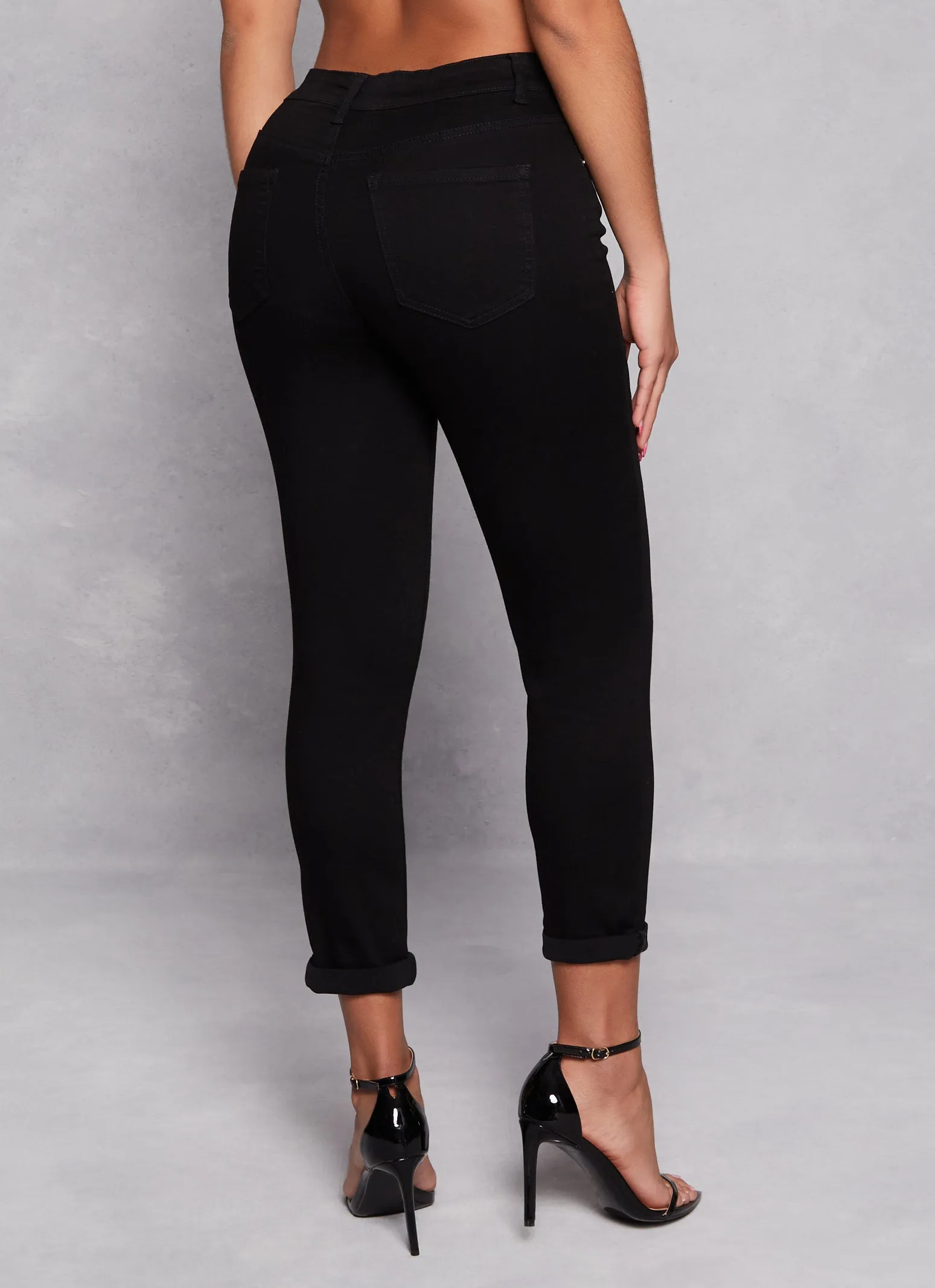 WAX High Waist Rolled Cuff Denim Jeans sold by Rainbow product image thumbnail 3