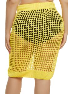 Plus Size High Waist Crochet Skirt sold by Rainbow