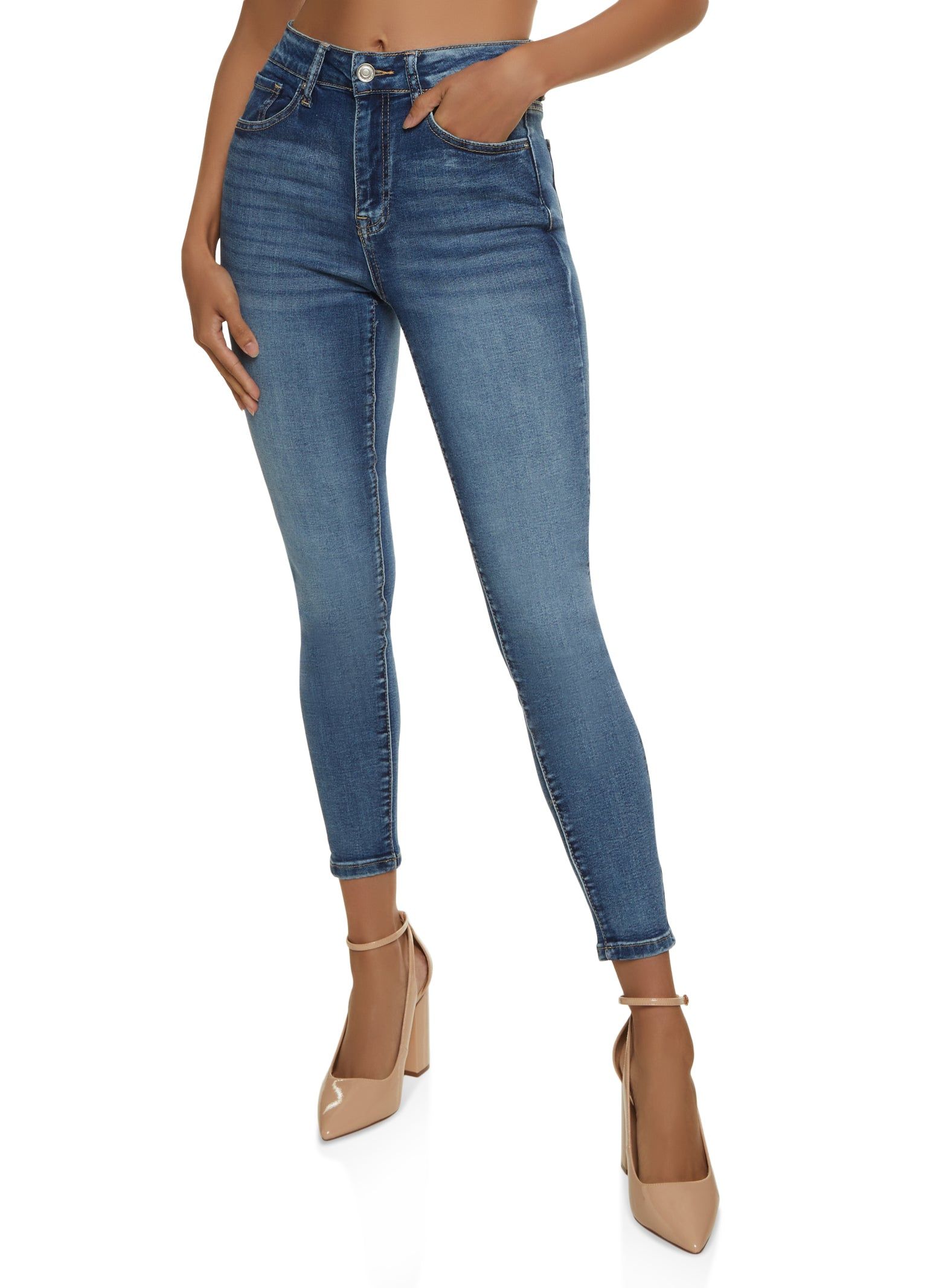 WAX Whiskered Ankle Skinny Jeans sold by Rainbow