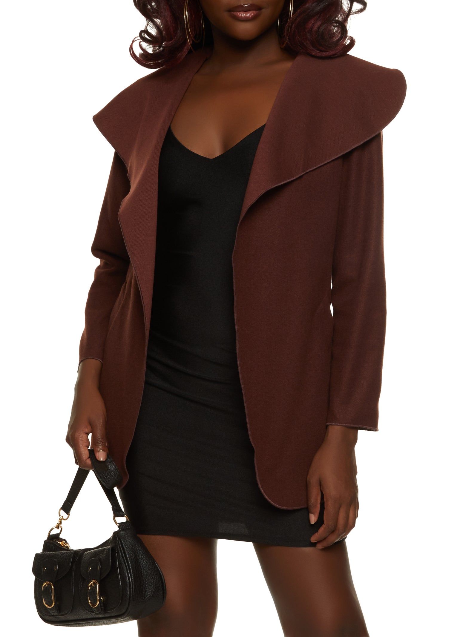 Waterfall Collar Belted Coat sold by Rainbow