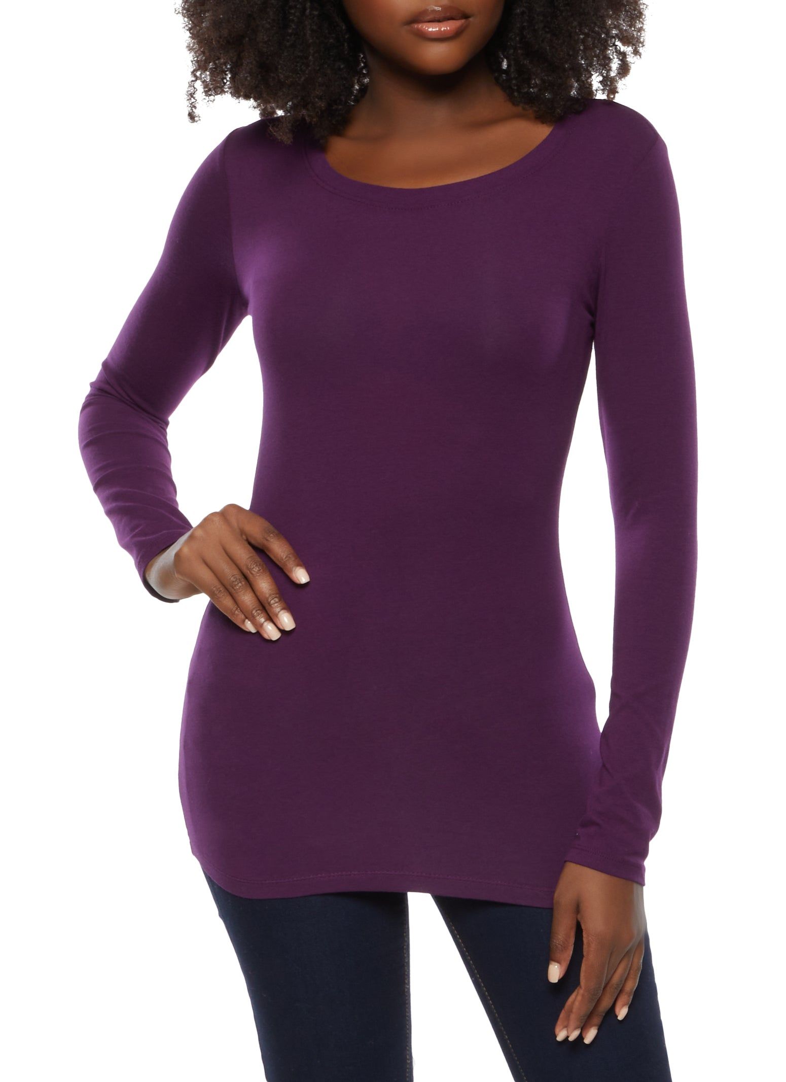 Solid Long Sleeve Tee sold by Rainbow