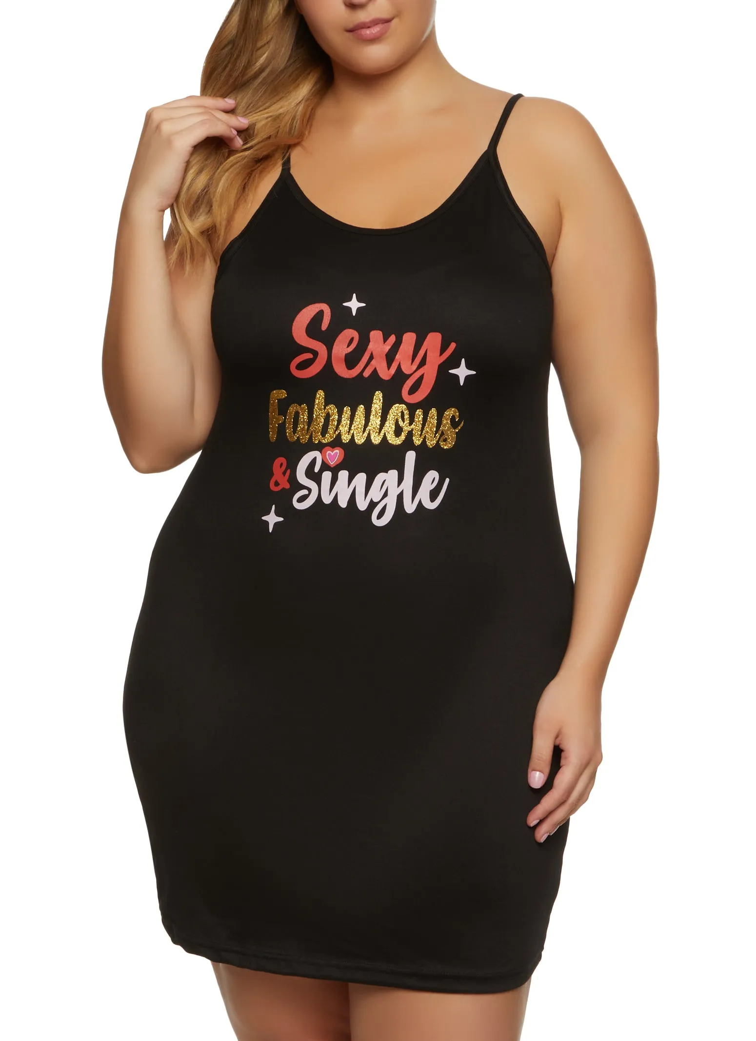 Plus Size Sexy Fabulous Single Graphic Cami Nightgown and Robe sold by Rainbow product image thumbnail 3