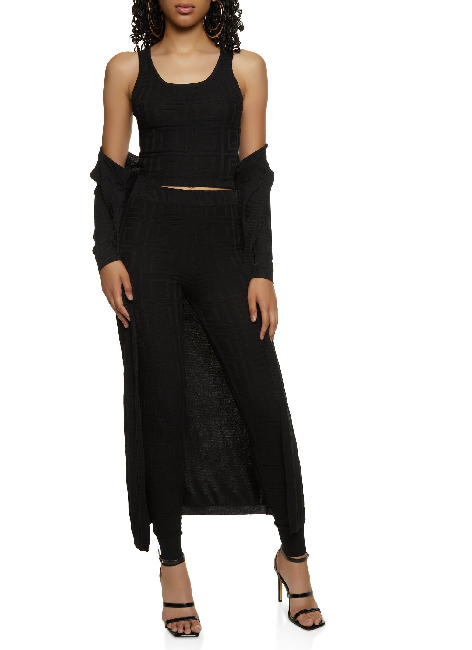 Solid Textured Knit Duster sold by Rainbow product image thumbnail 2