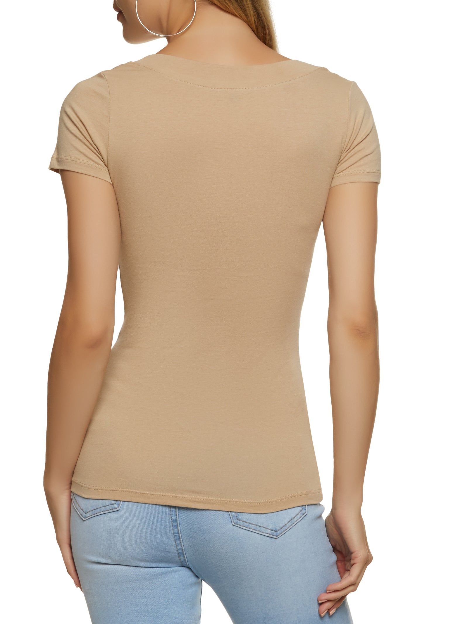 Basic V Neck Short Sleeve Tee sold by Rainbow product image thumbnail 2