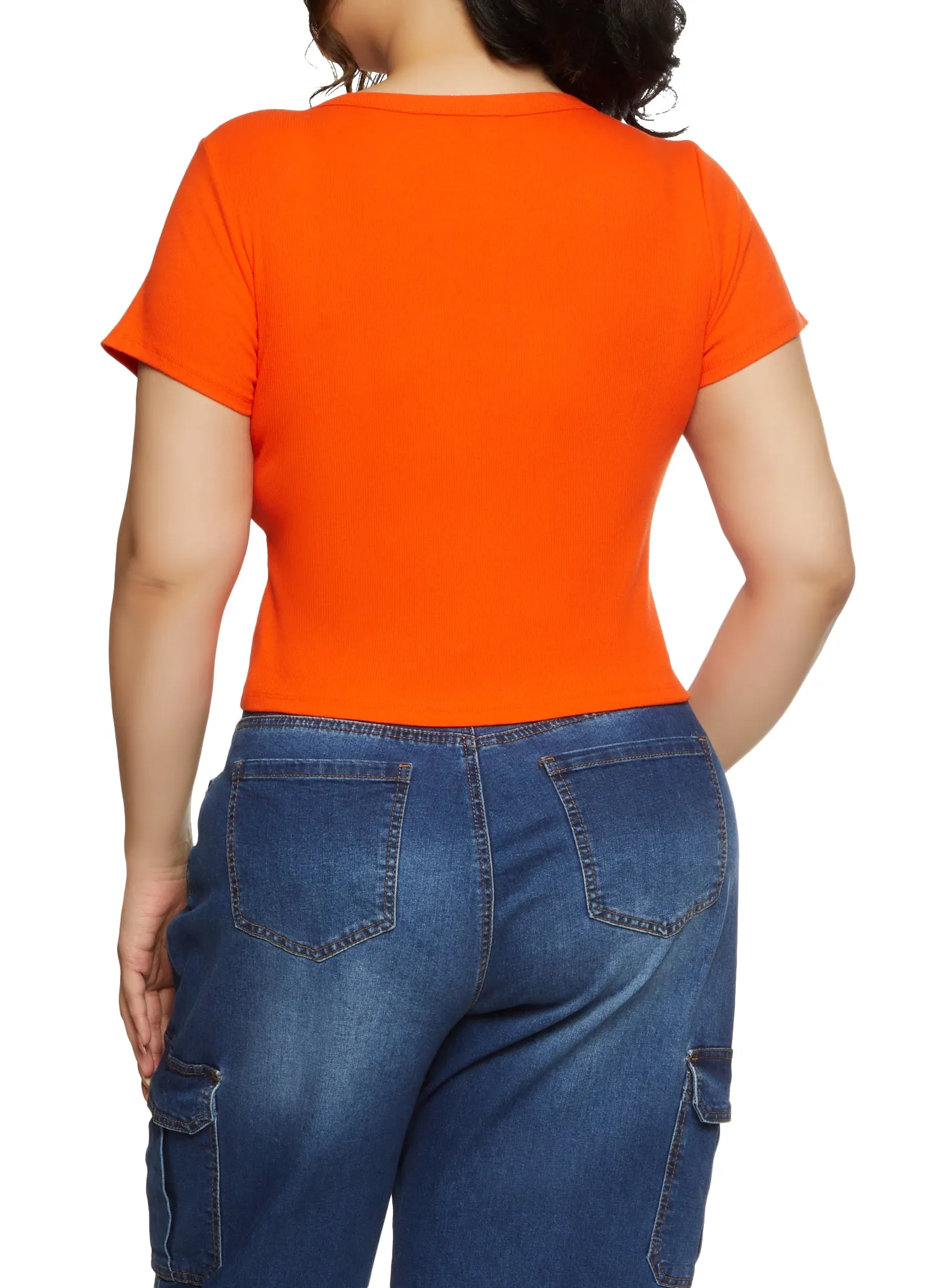 Plus Size Ribbed Knit Basic Scoop Neck Top sold by Rainbow product image thumbnail 2