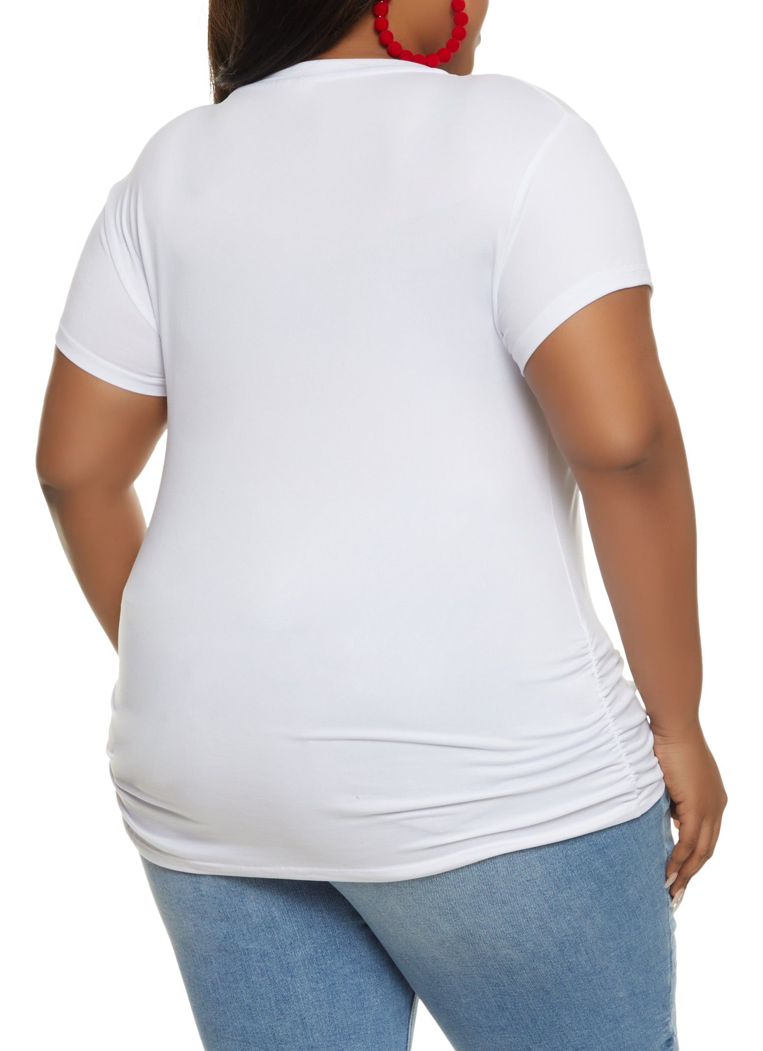 Plus Size Ruched Side Afro Graphic Tee sold by Rainbow product image thumbnail 2