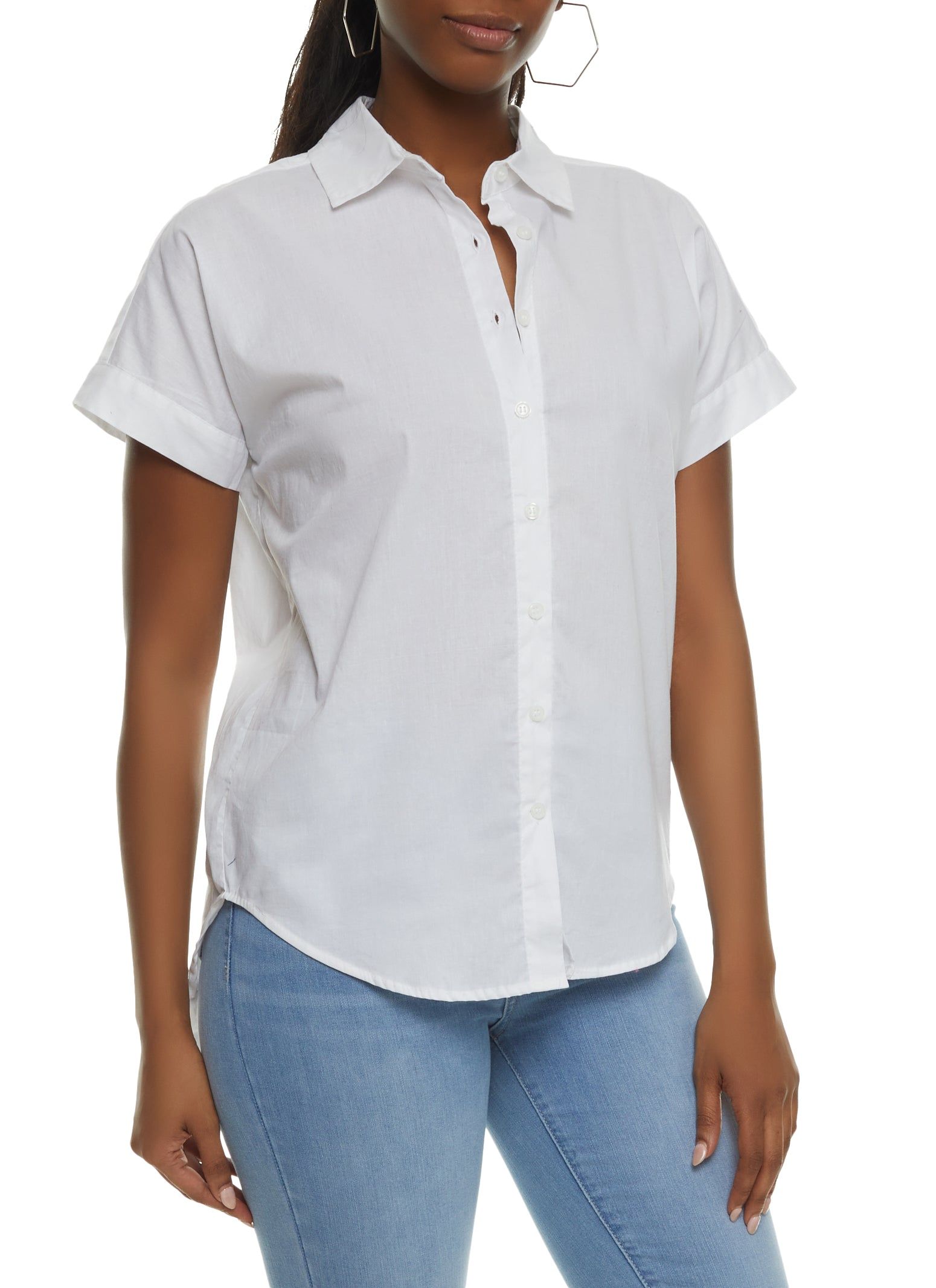 Button Up High Low Shirt sold by Rainbow