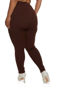 Plus Size Ribbed High Waist Leggings sold by Rainbow