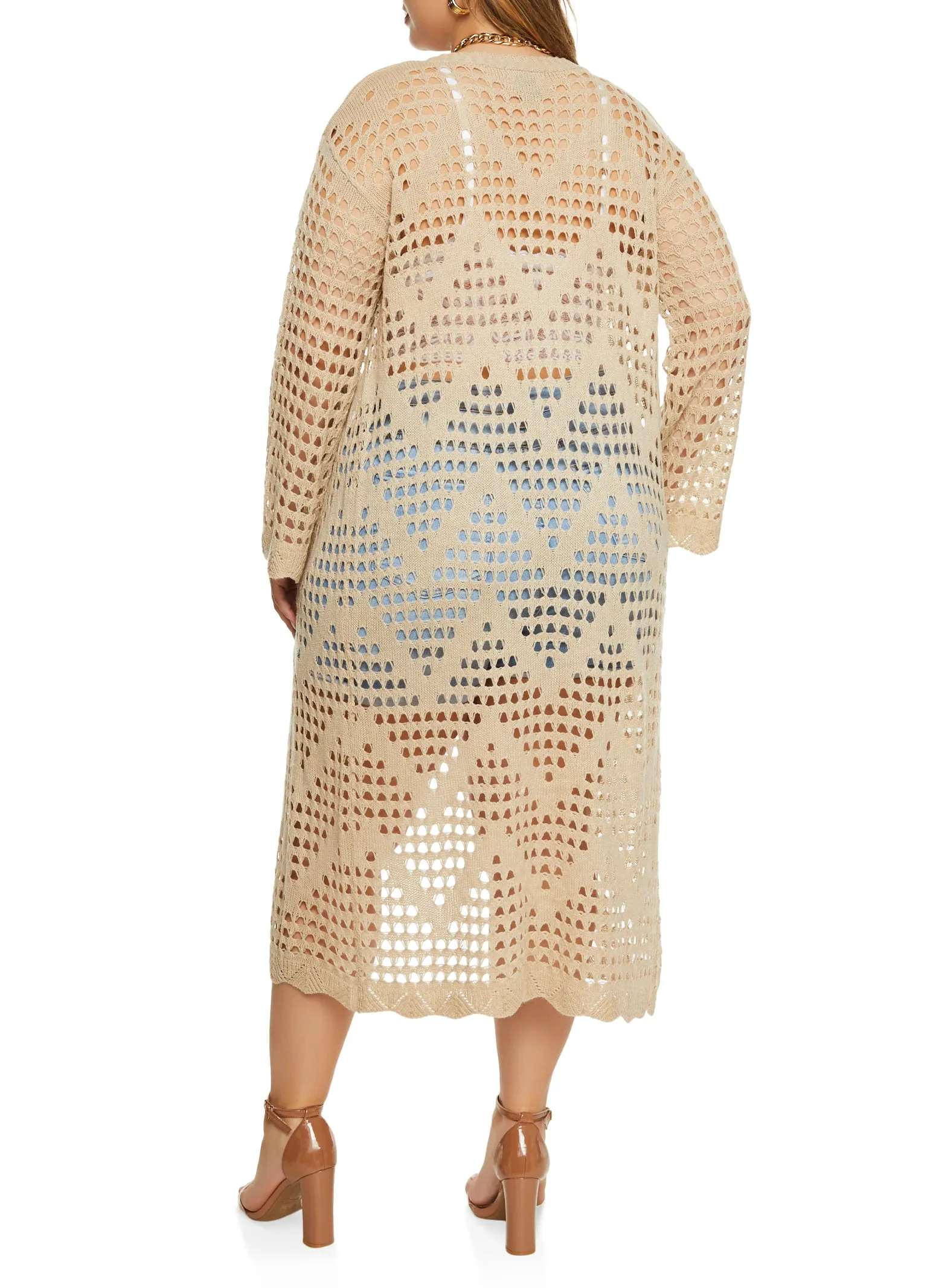 Plus Size Pointelle Open Front Duster sold by Rainbow product image thumbnail 3