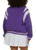 Plus Size Chenille Patch Letterman Jacket sold by Rainbow