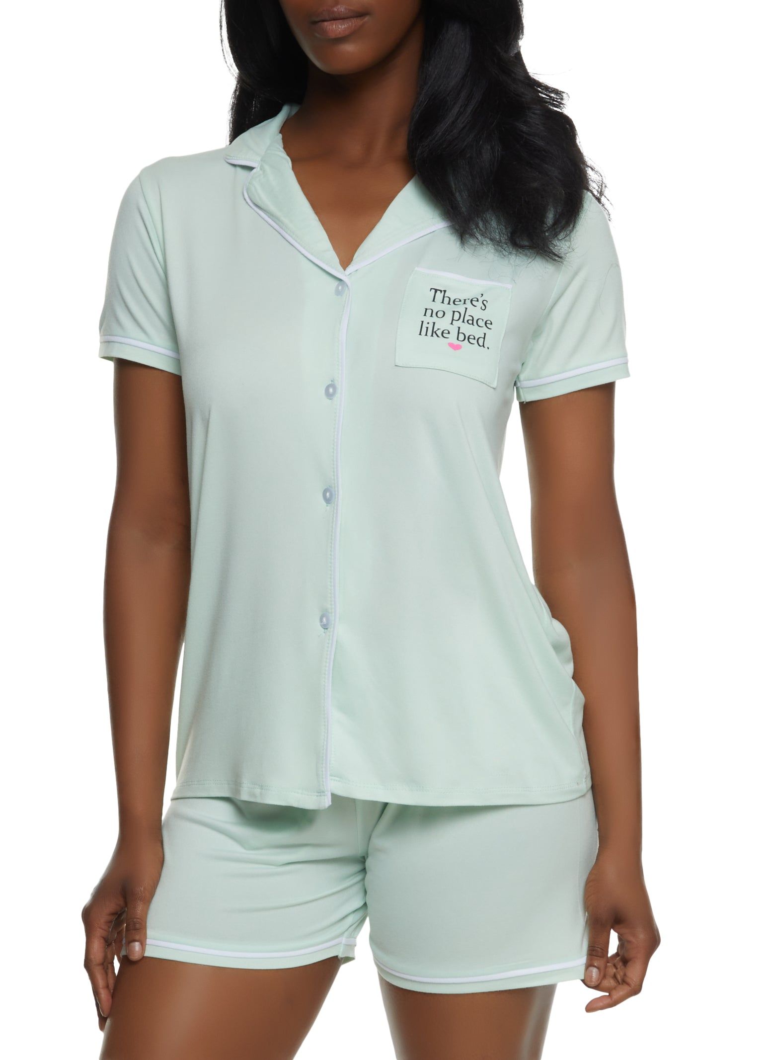 Theres No Place Like Bed Pajama Shirt and Shorts sold by Rainbow