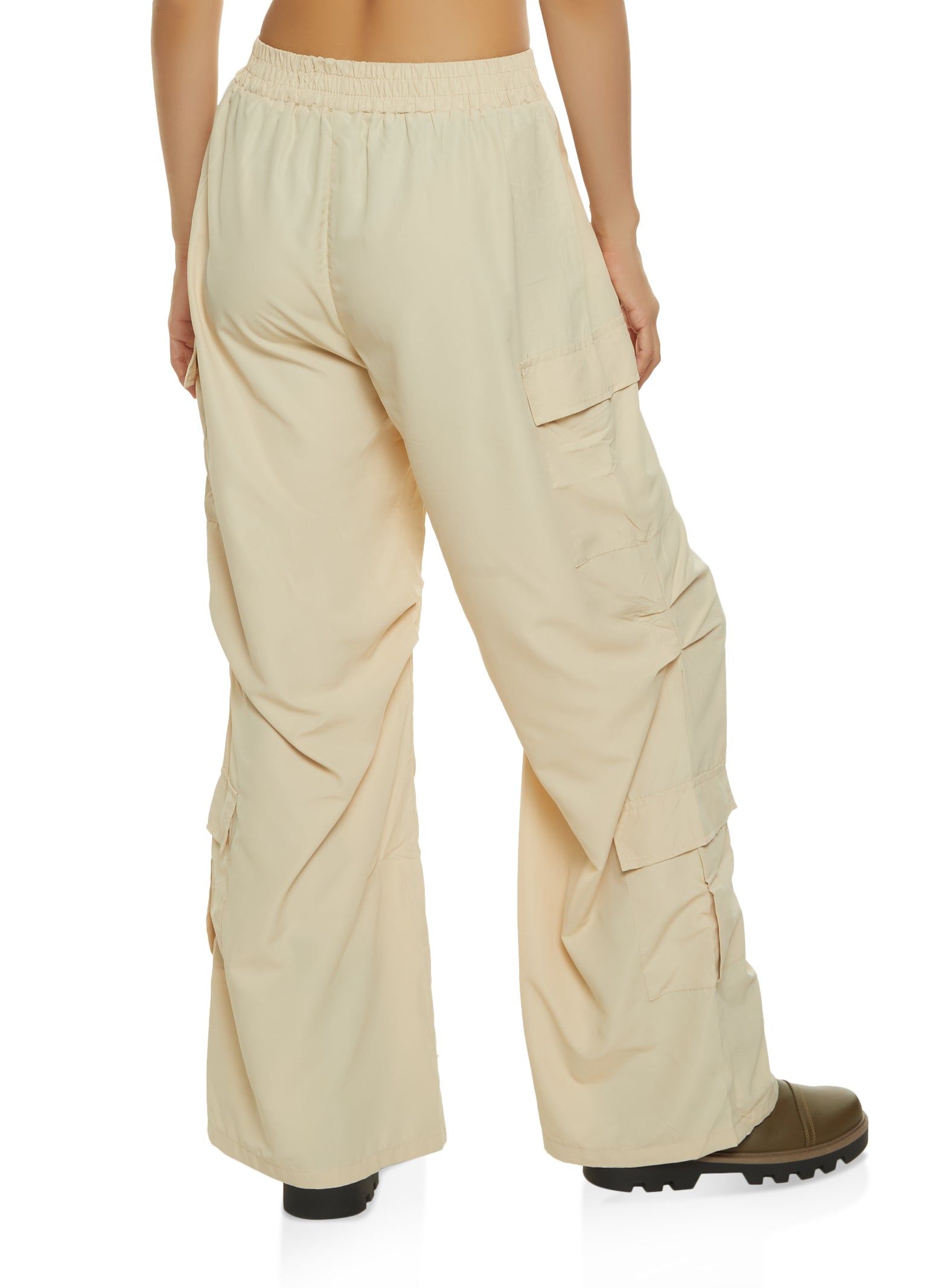 High Waist Ruched Detail Cargo Parachute Pants sold by Rainbow product image thumbnail 2