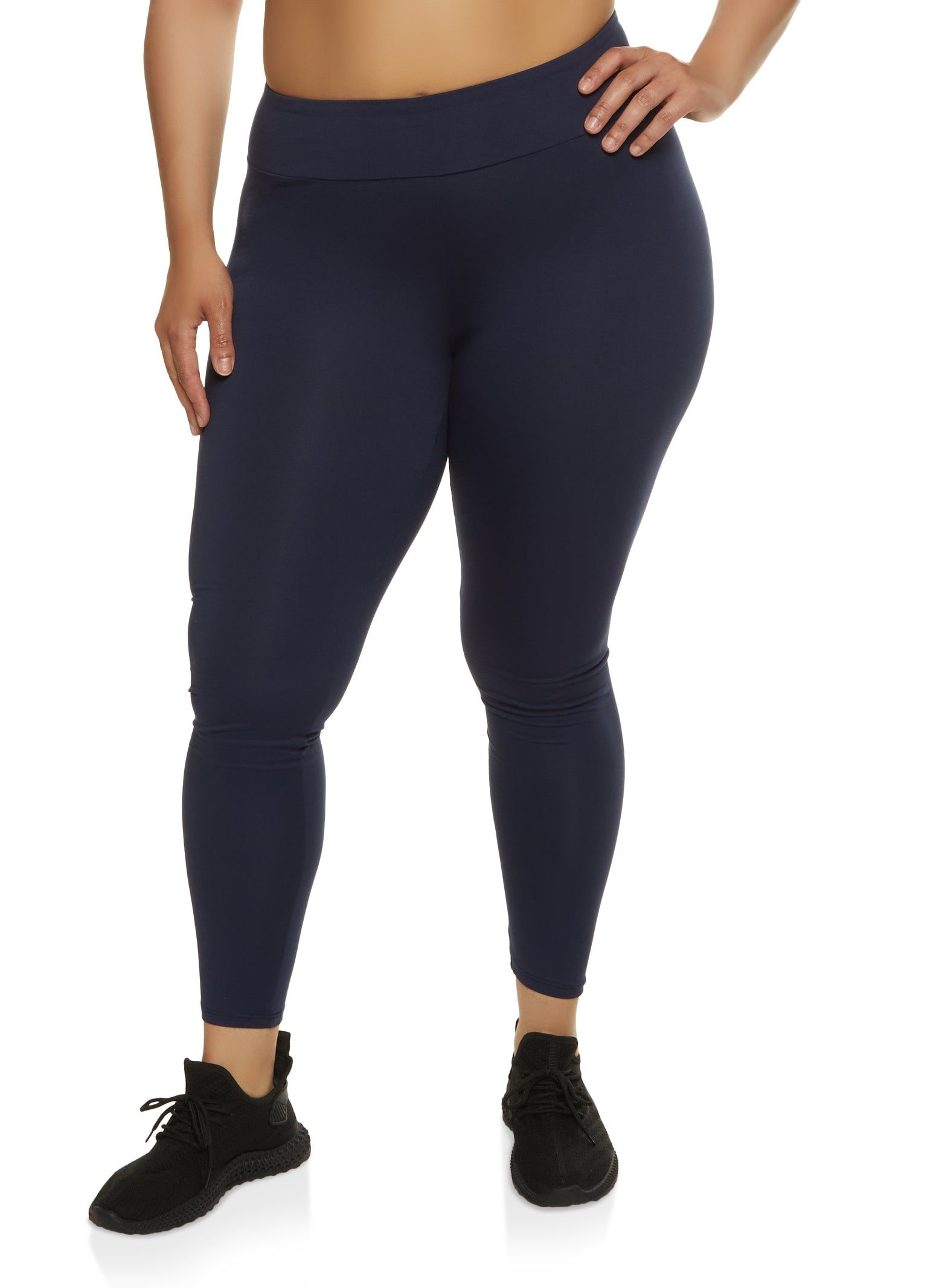 Plus Size High Waist Wide Waistband Leggings sold by Rainbow