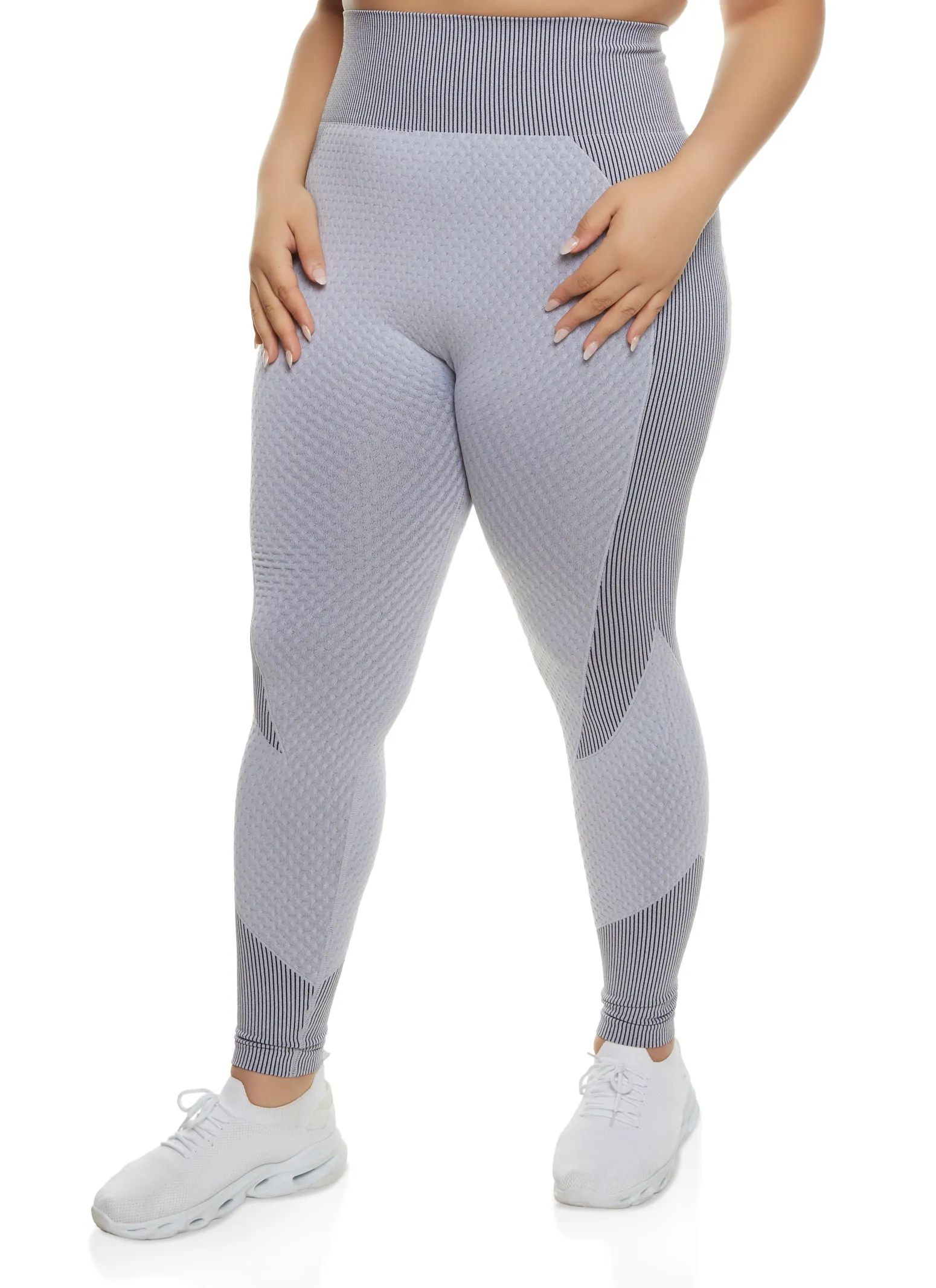 Plus Size Daisy Seamless Textured Knit Leggings sold by Rainbow