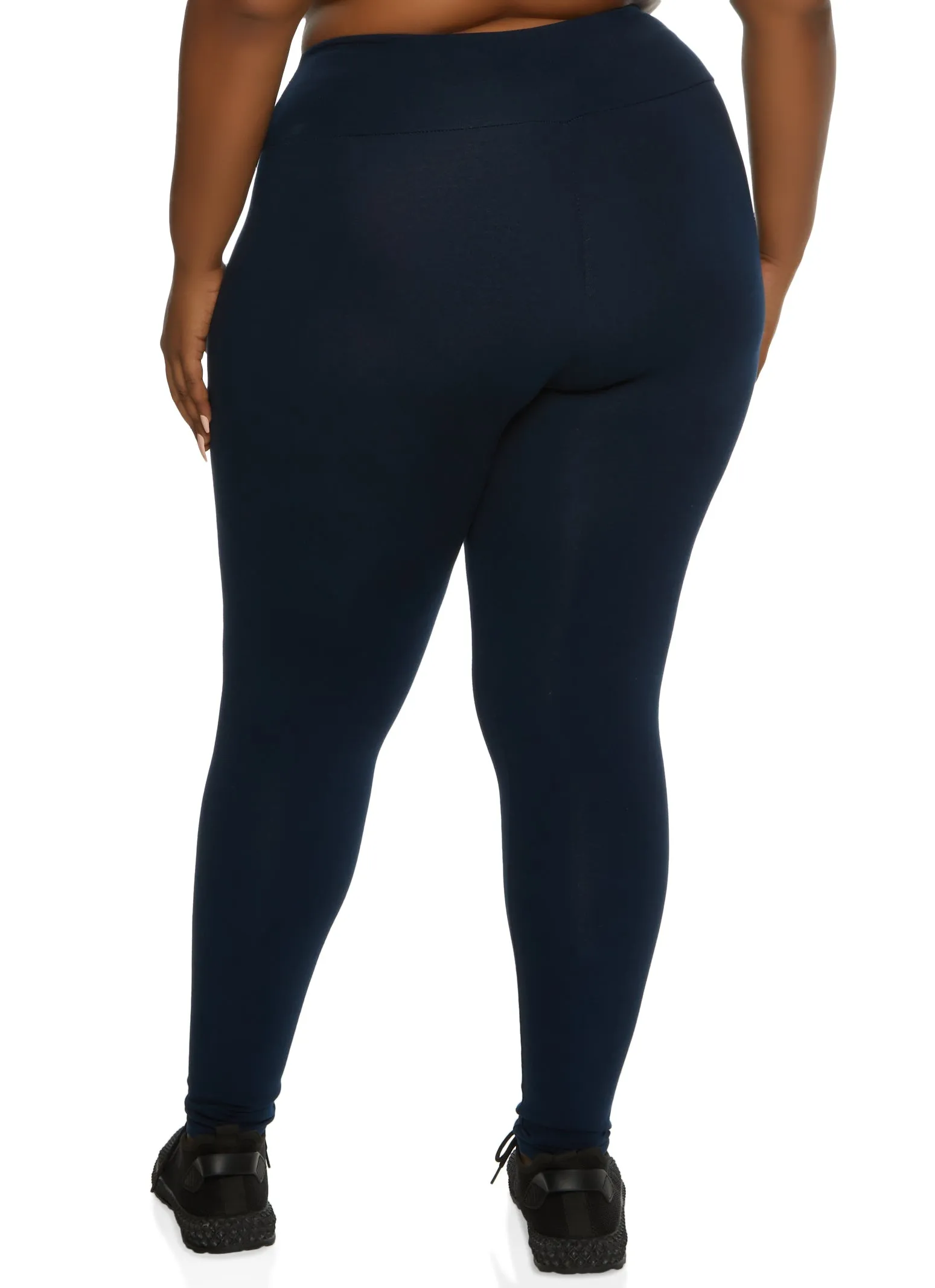 Plus Size Solid High Rise Waistband Leggings sold by Rainbow product image thumbnail 2