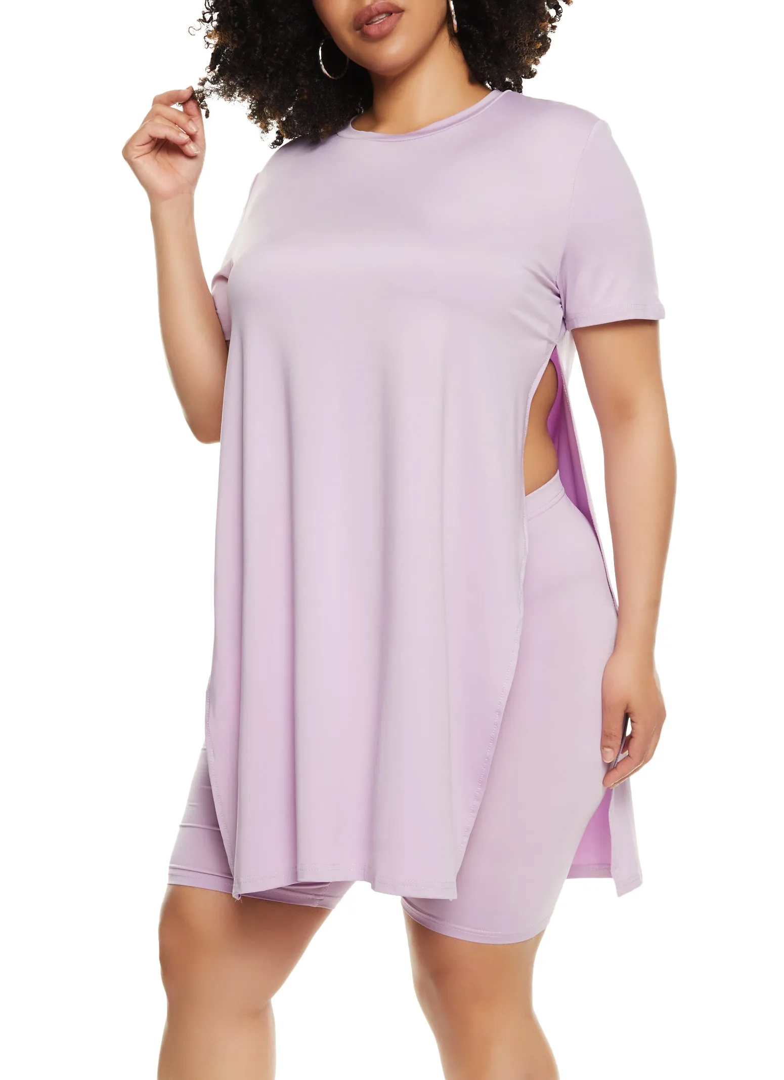 Plus Size Daisy High Slit Tunic Tee sold by Rainbow product image thumbnail 2