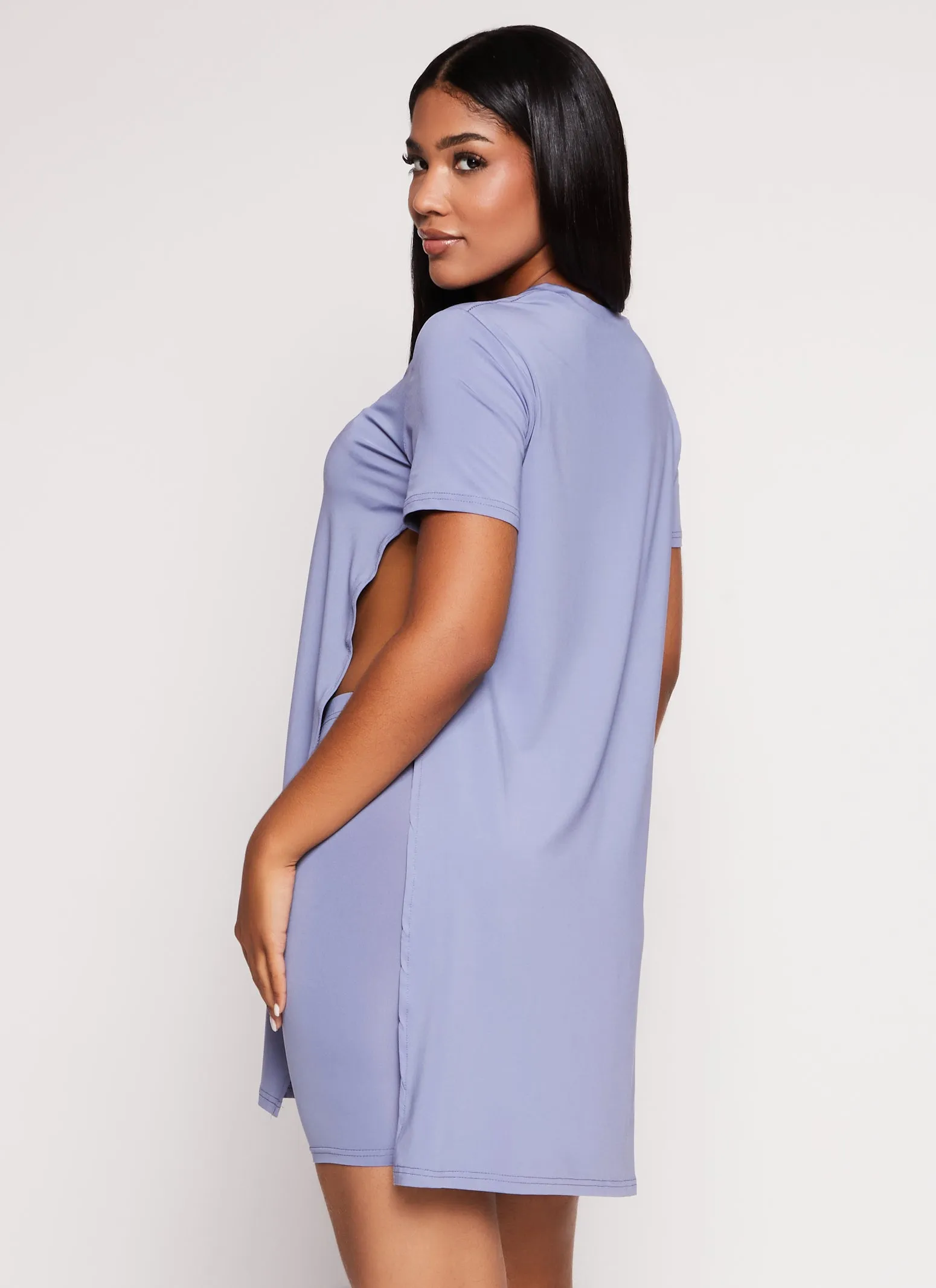 Daisy Crew Neck Side Slit Tunic Tee sold by Rainbow product image thumbnail 3