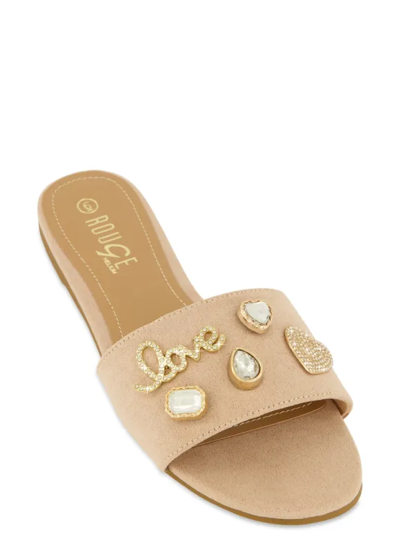 Love Charm Pendant Slide Sandals sold by Rainbow