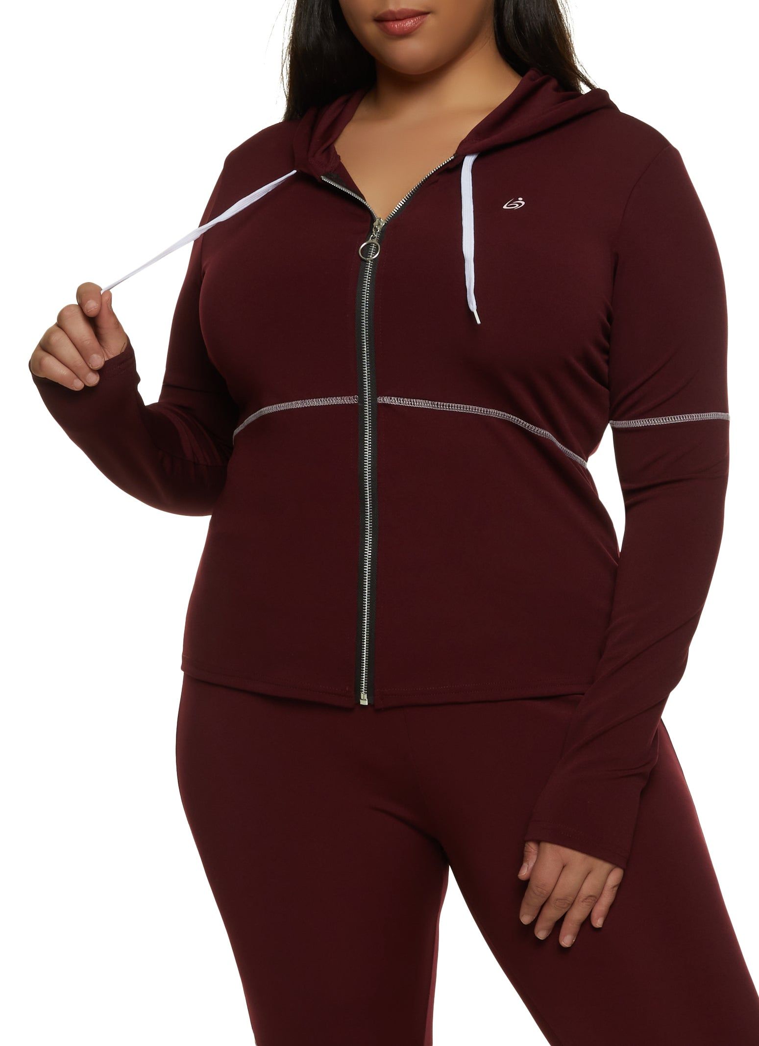 Plus Size Contrast Stitch Detail Track Jacket sold by Rainbow