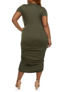 Plus Size Ruched T Shirt Maxi Dress sold by Rainbow