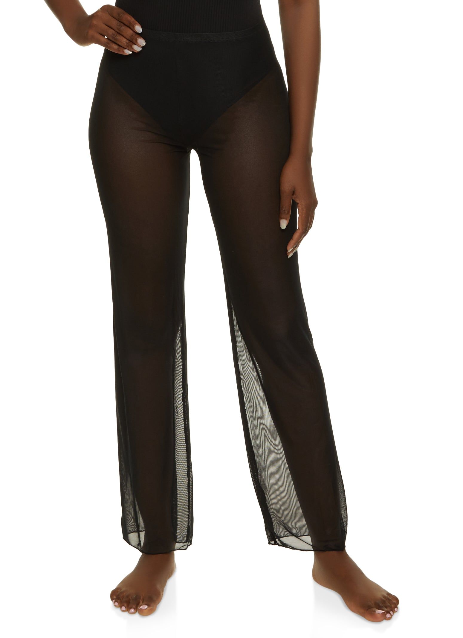 High Rise Mesh Cover Up Pants sold by Rainbow