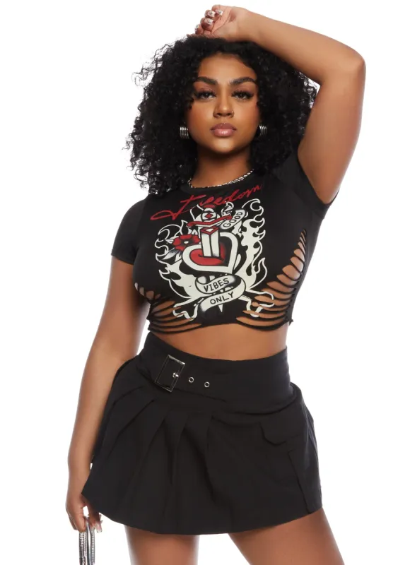 Laser Cut Freedom Graphic Tee sold by Rainbow