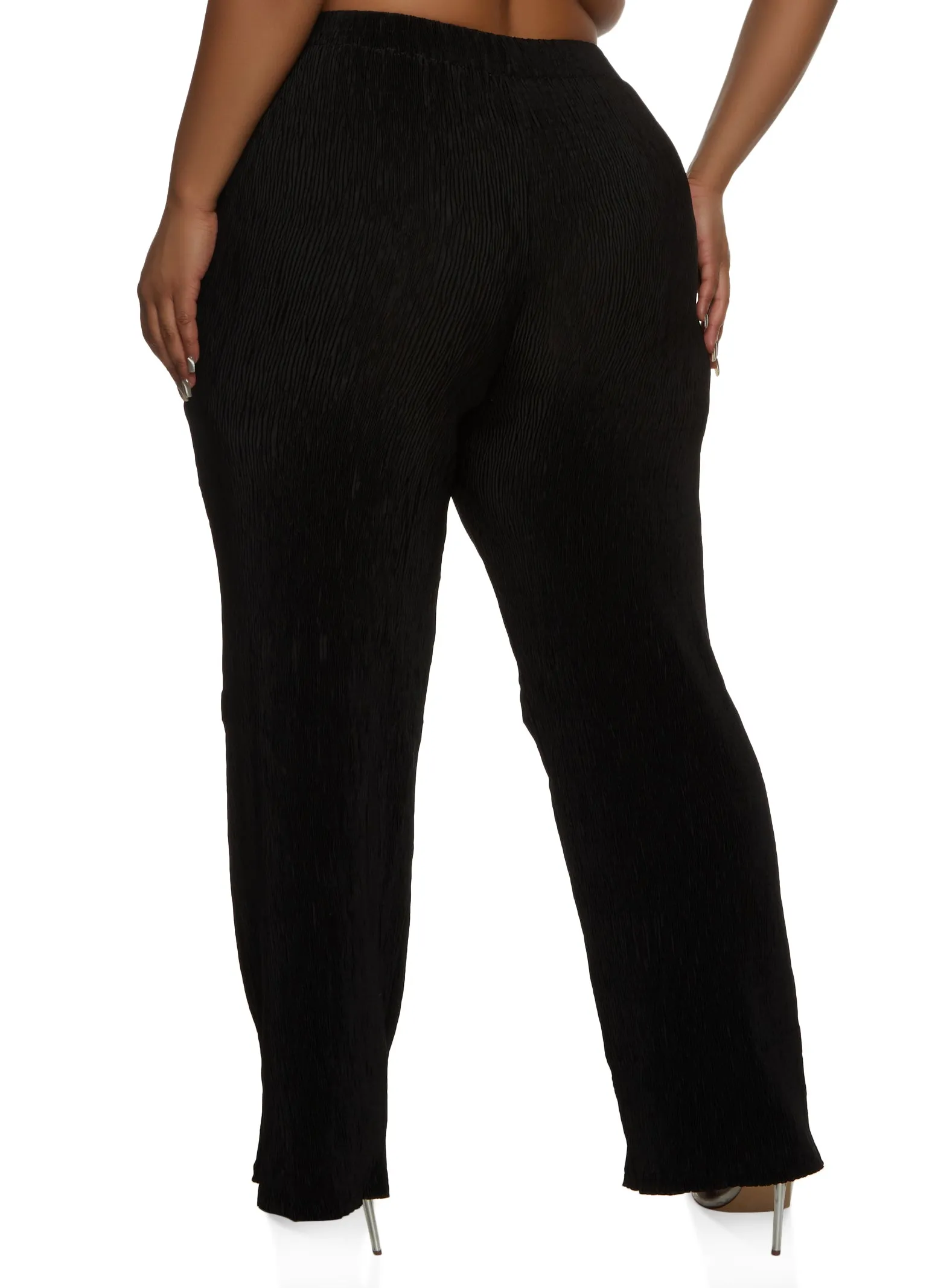 Plus Size Plisse High Waist Wide Leg Pants sold by Rainbow product image thumbnail 2