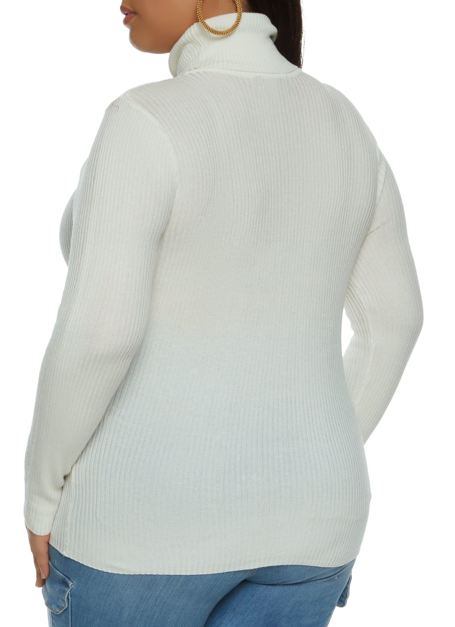 Plus Size Rib Knit Long Sleeve Turtleneck Top sold by Rainbow product image thumbnail 2
