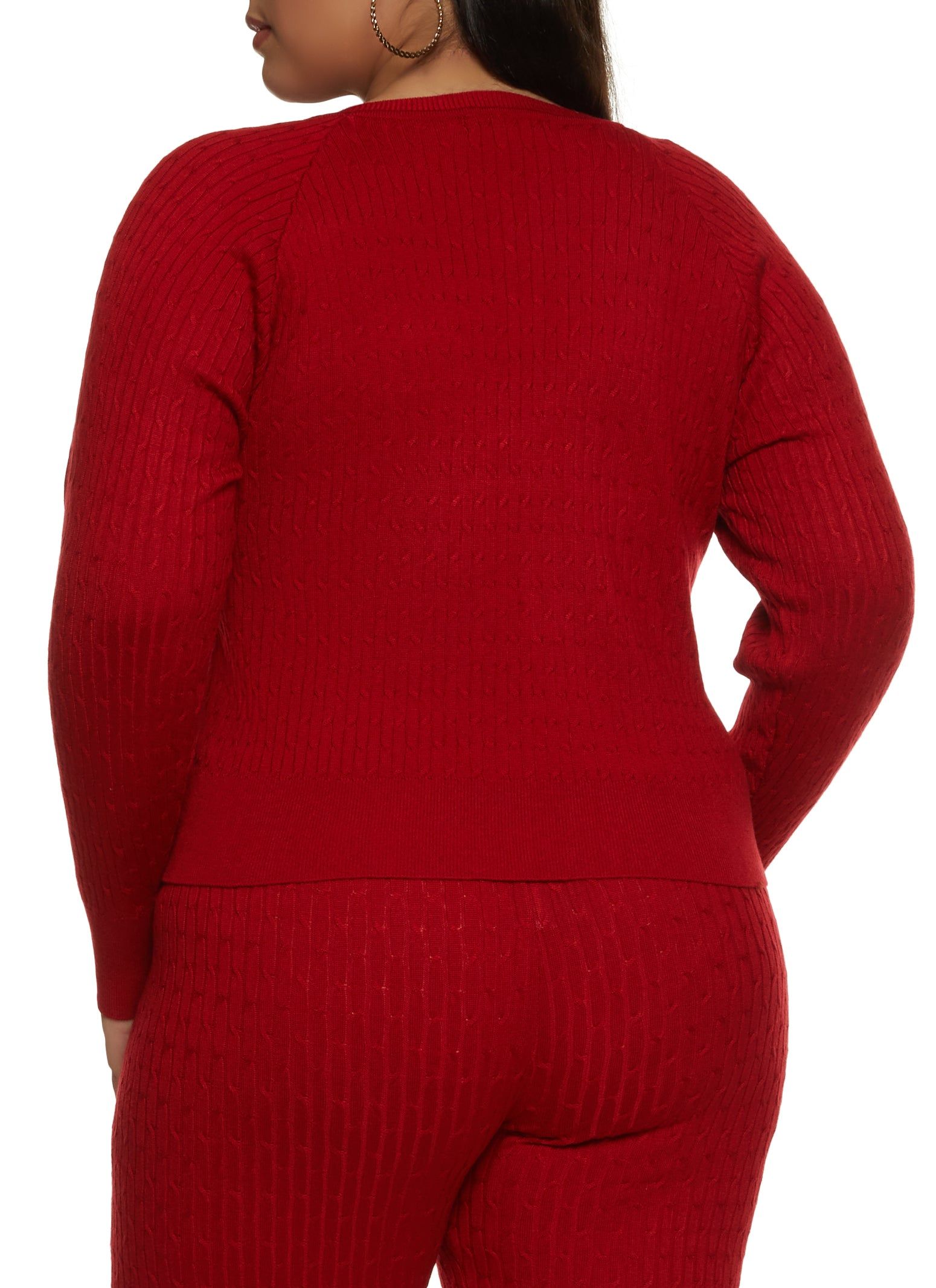 Plus Size Crew Neck Cable Knit Pullover Sweater sold by Rainbow product image thumbnail 3